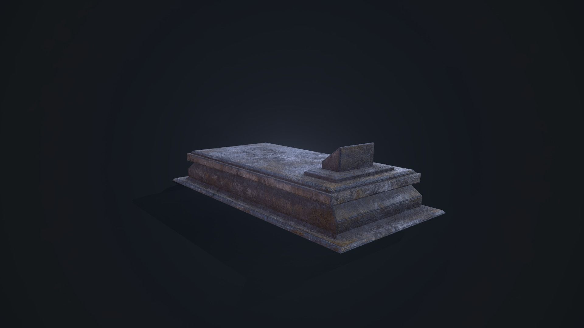 Gravestone 6 stone coffin Low-poly 3D model_5