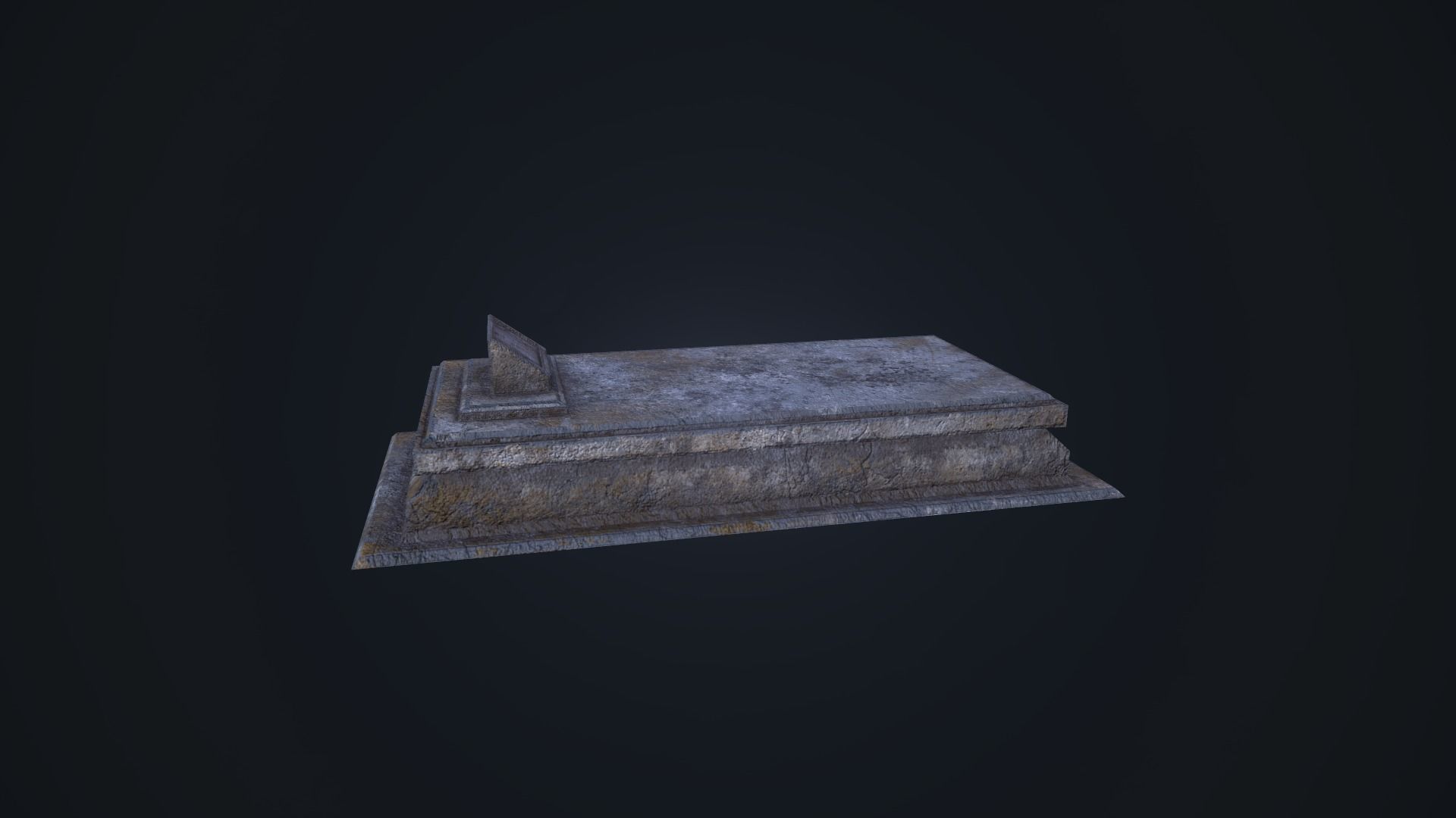 Gravestone 6 stone coffin Low-poly 3D model_8