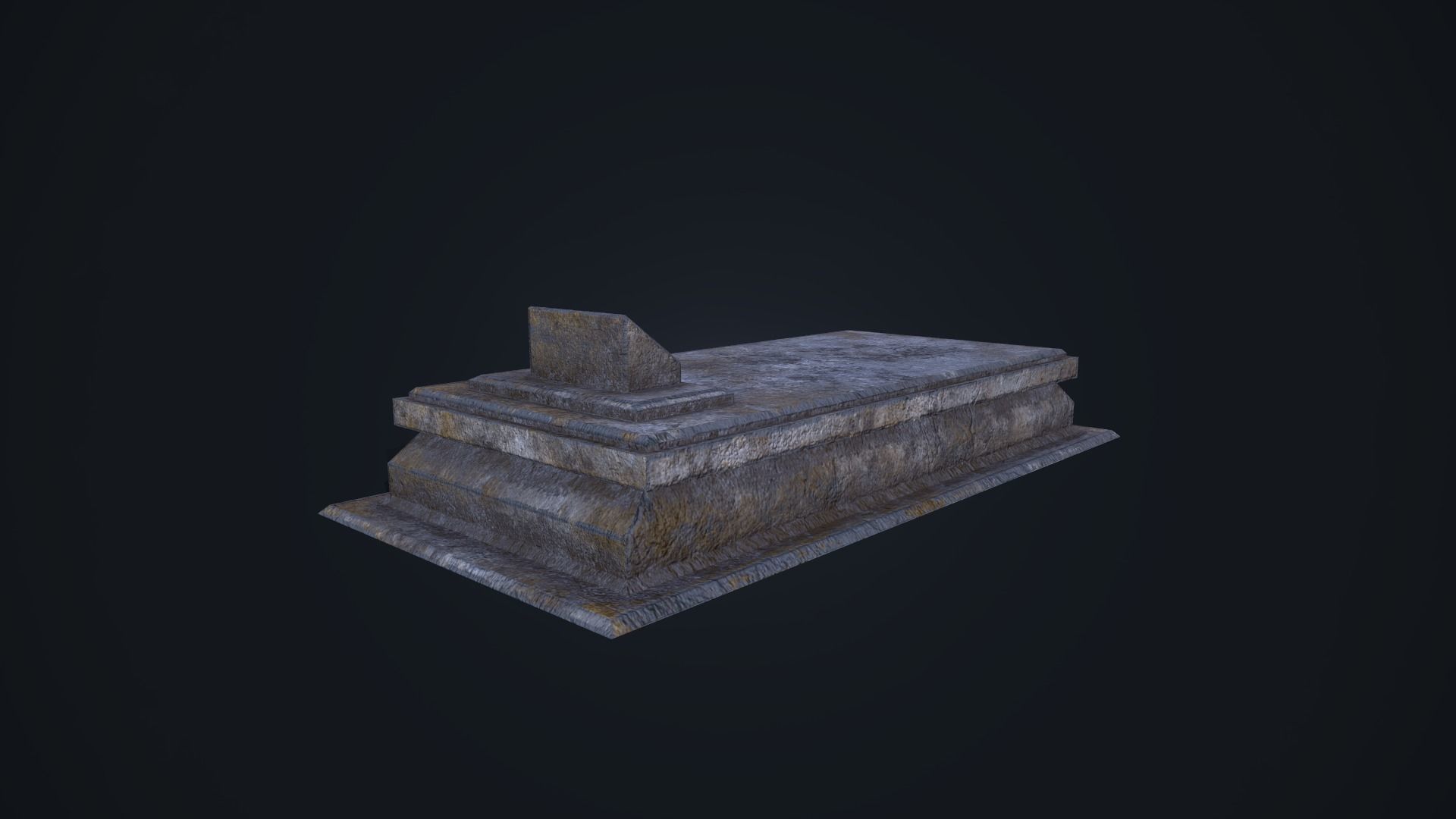 Gravestone 6 stone coffin Low-poly 3D model_7