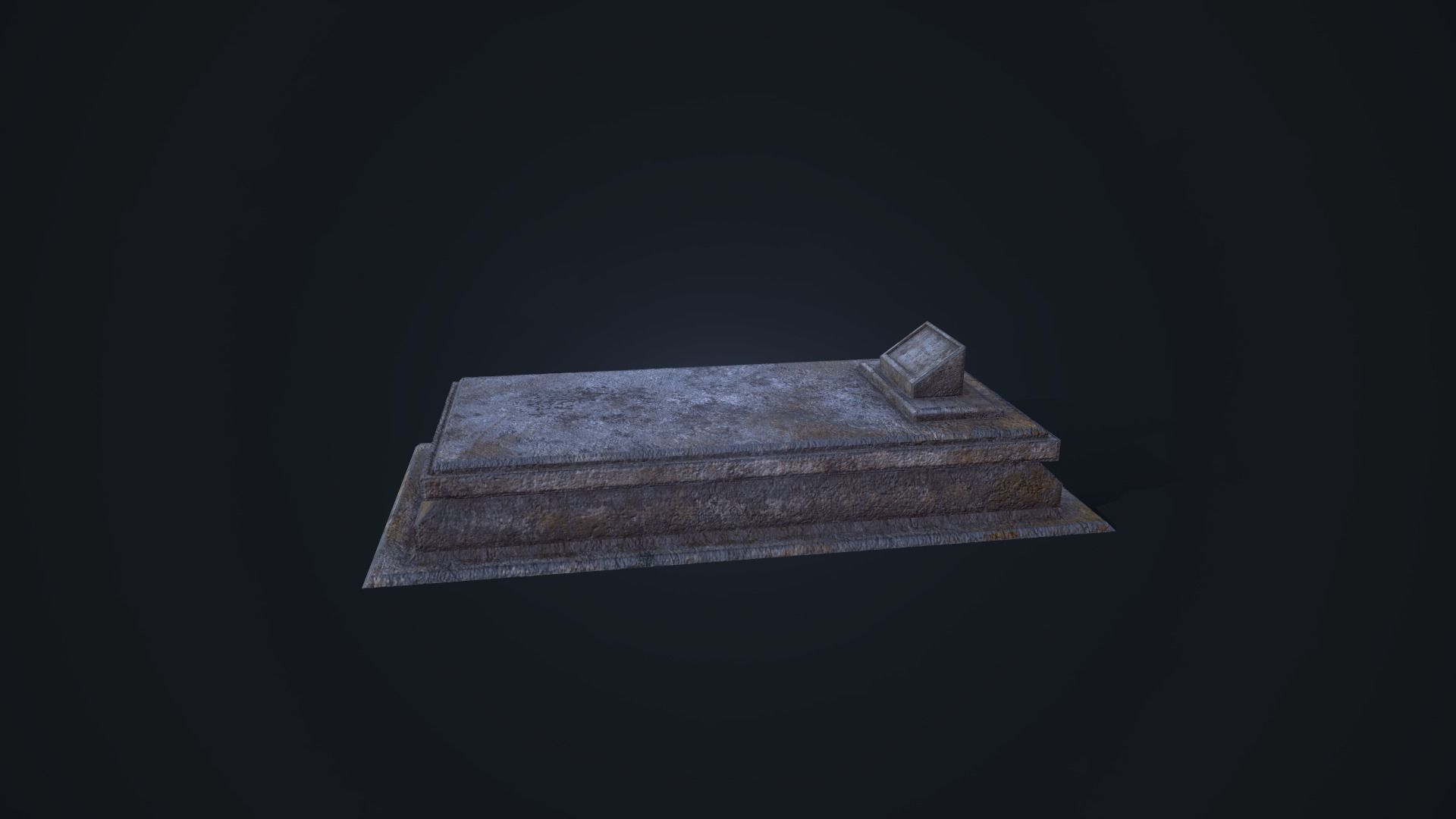 Gravestone 6 stone coffin Low-poly 3D model_4