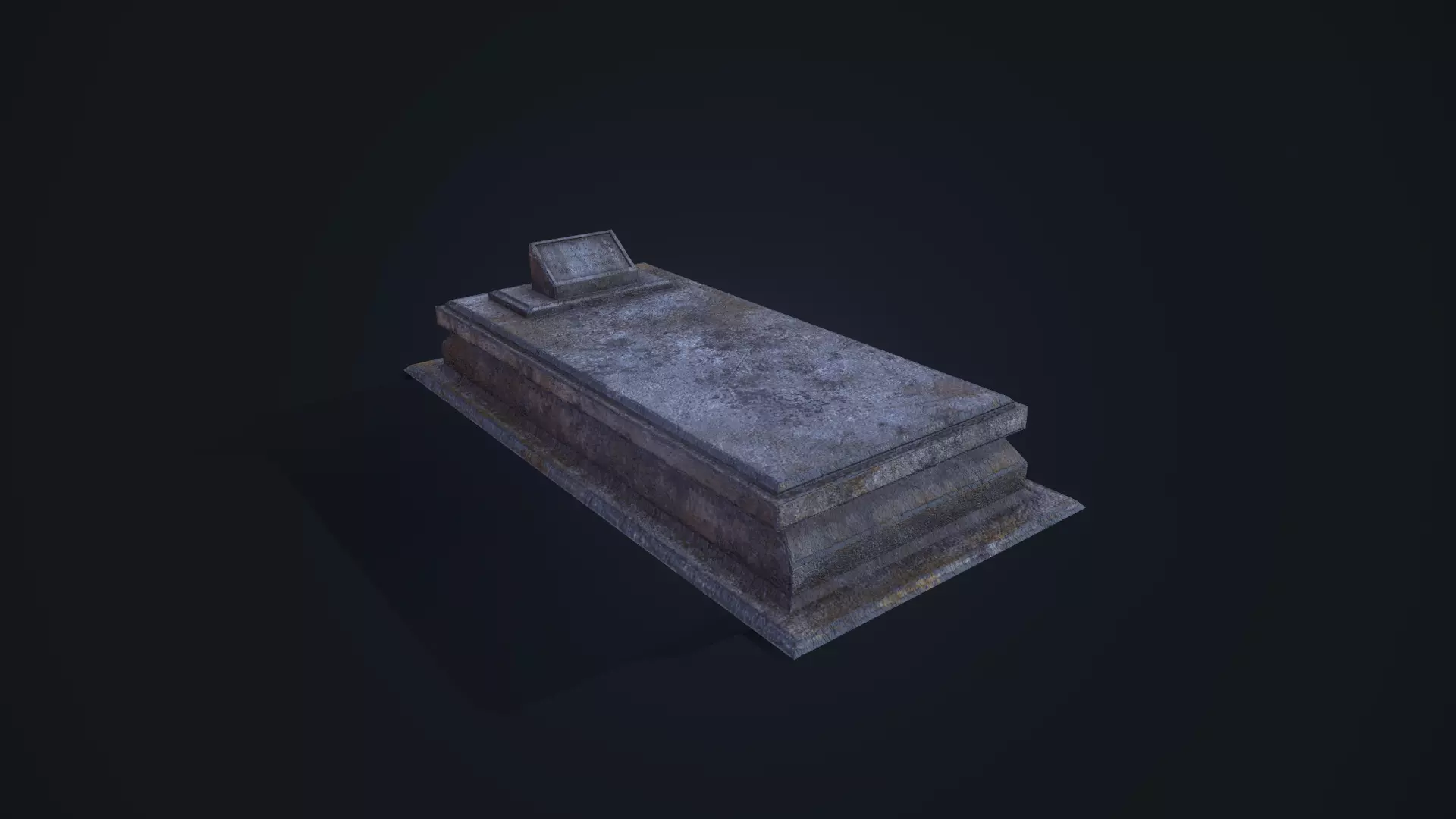 Gravestone 6 stone coffin Low-poly 3D model_0