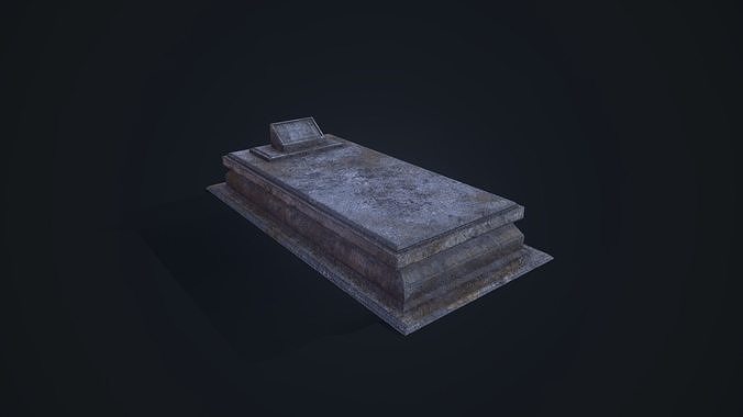Gravestone 6 stone coffin Low-poly 3D model