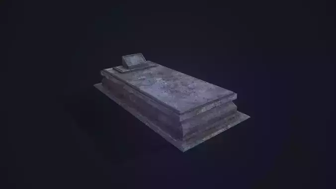 Gravestone 6 stone coffin Low-poly 3D model