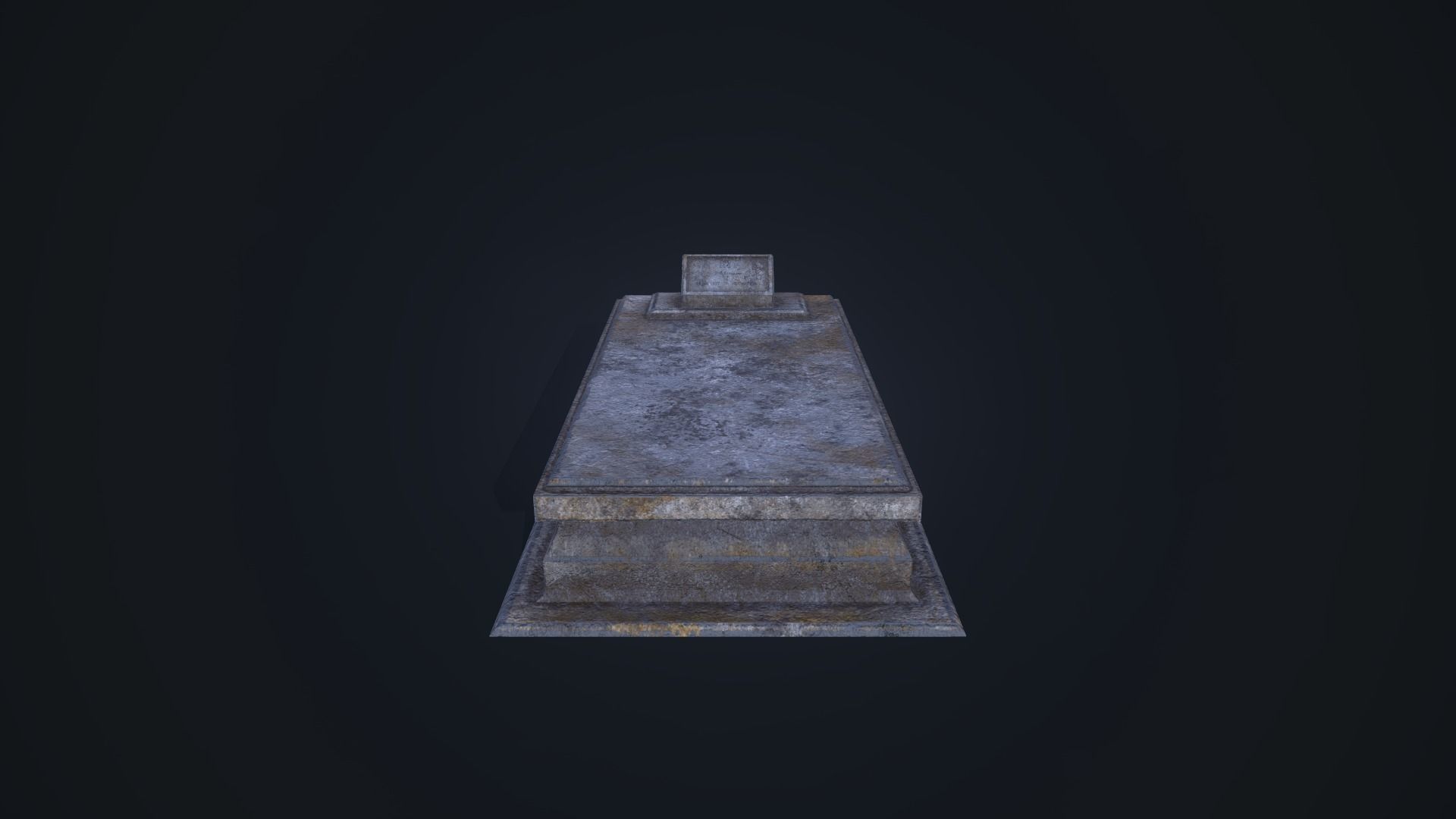 Gravestone 6 stone coffin Low-poly 3D model_2