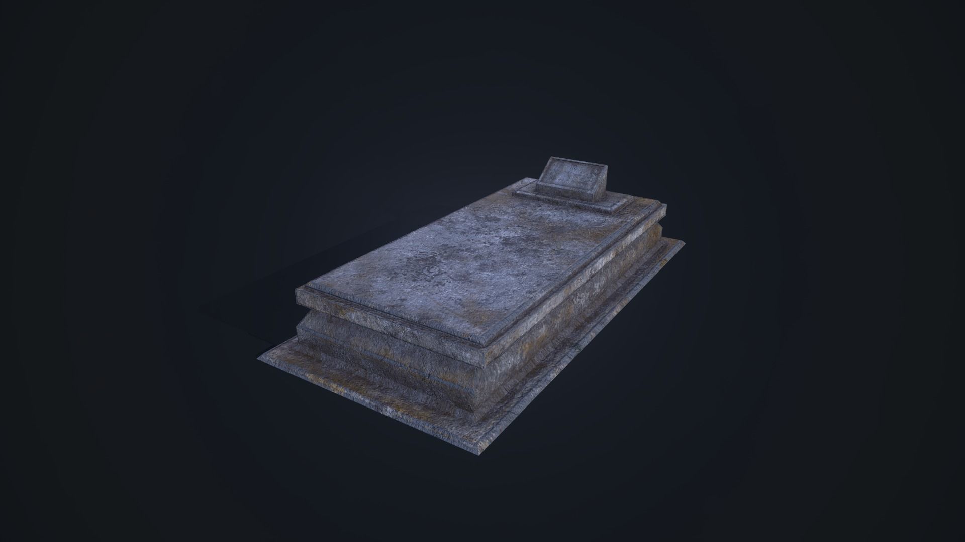 Gravestone 6 stone coffin Low-poly 3D model_14