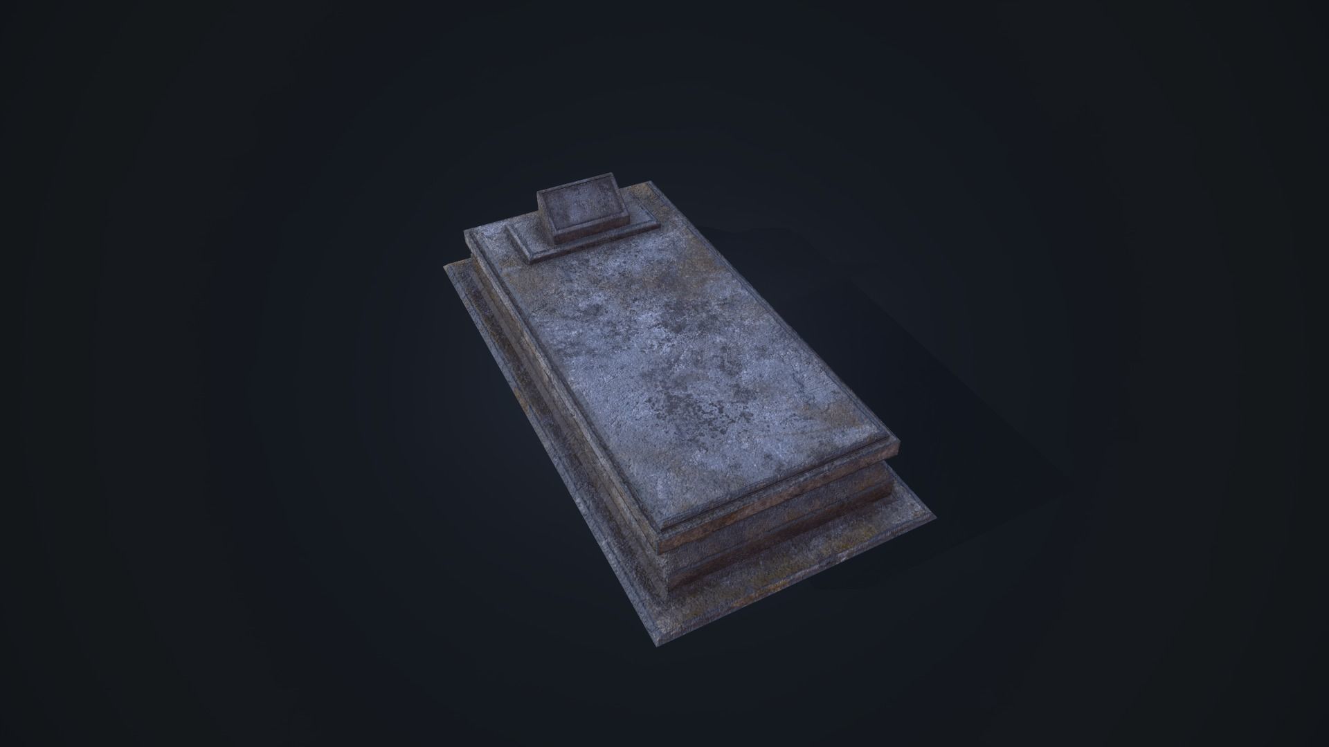 Gravestone 6 stone coffin Low-poly 3D model_10