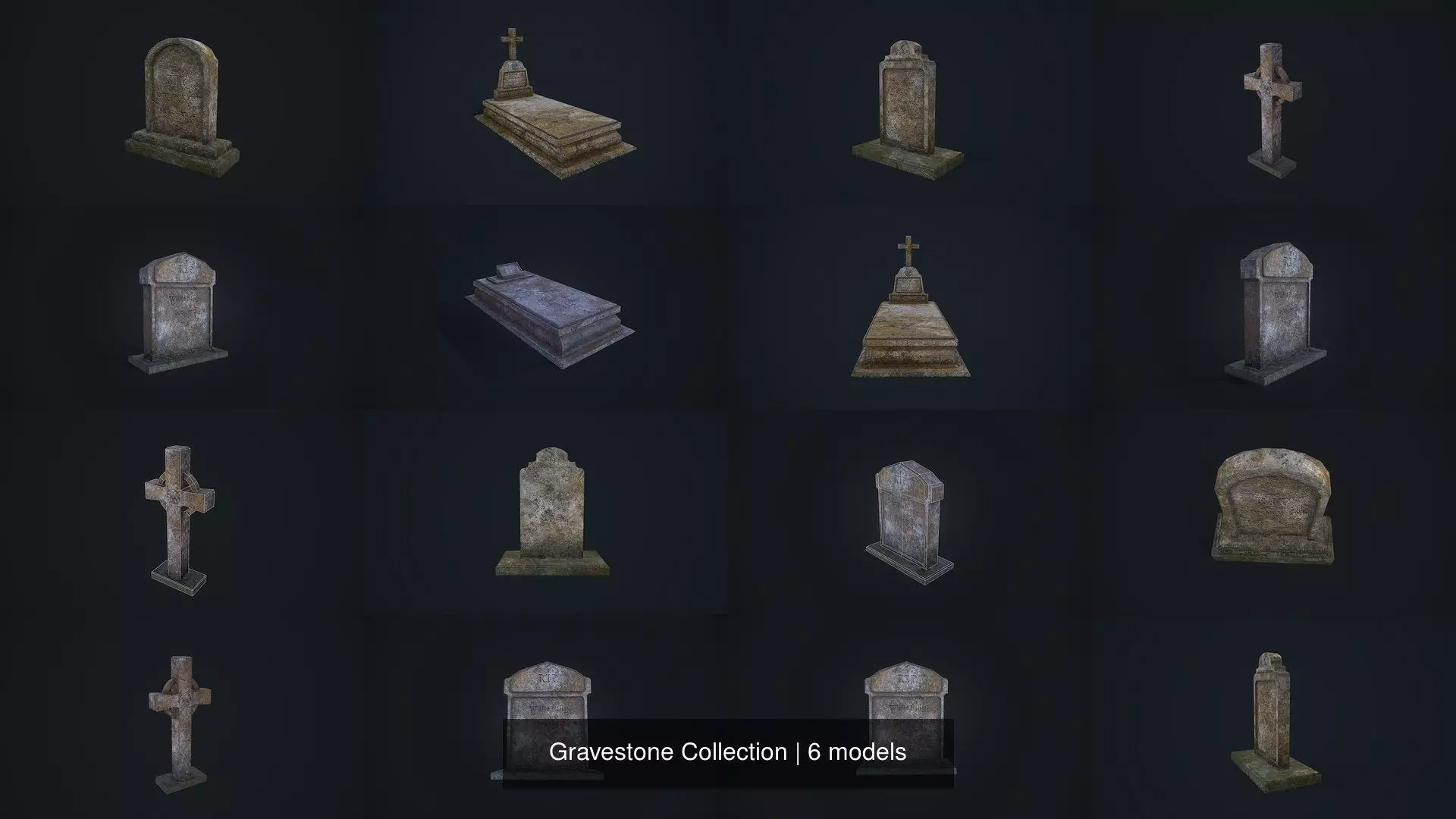 Gravestone Collection with cross _0