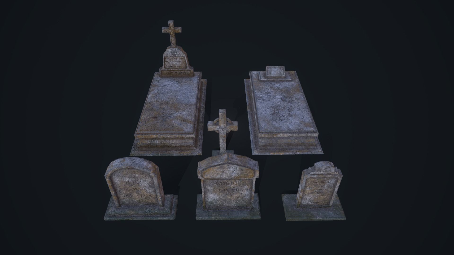 Gravestone Collection with cross _15