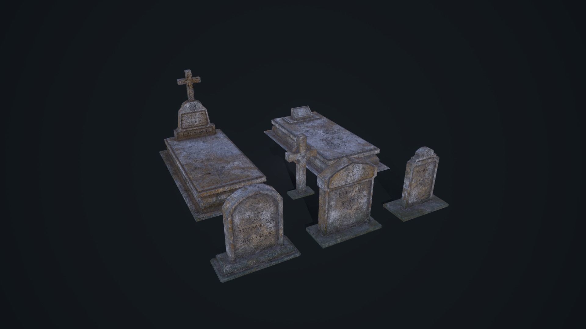 Gravestone Collection with cross _13