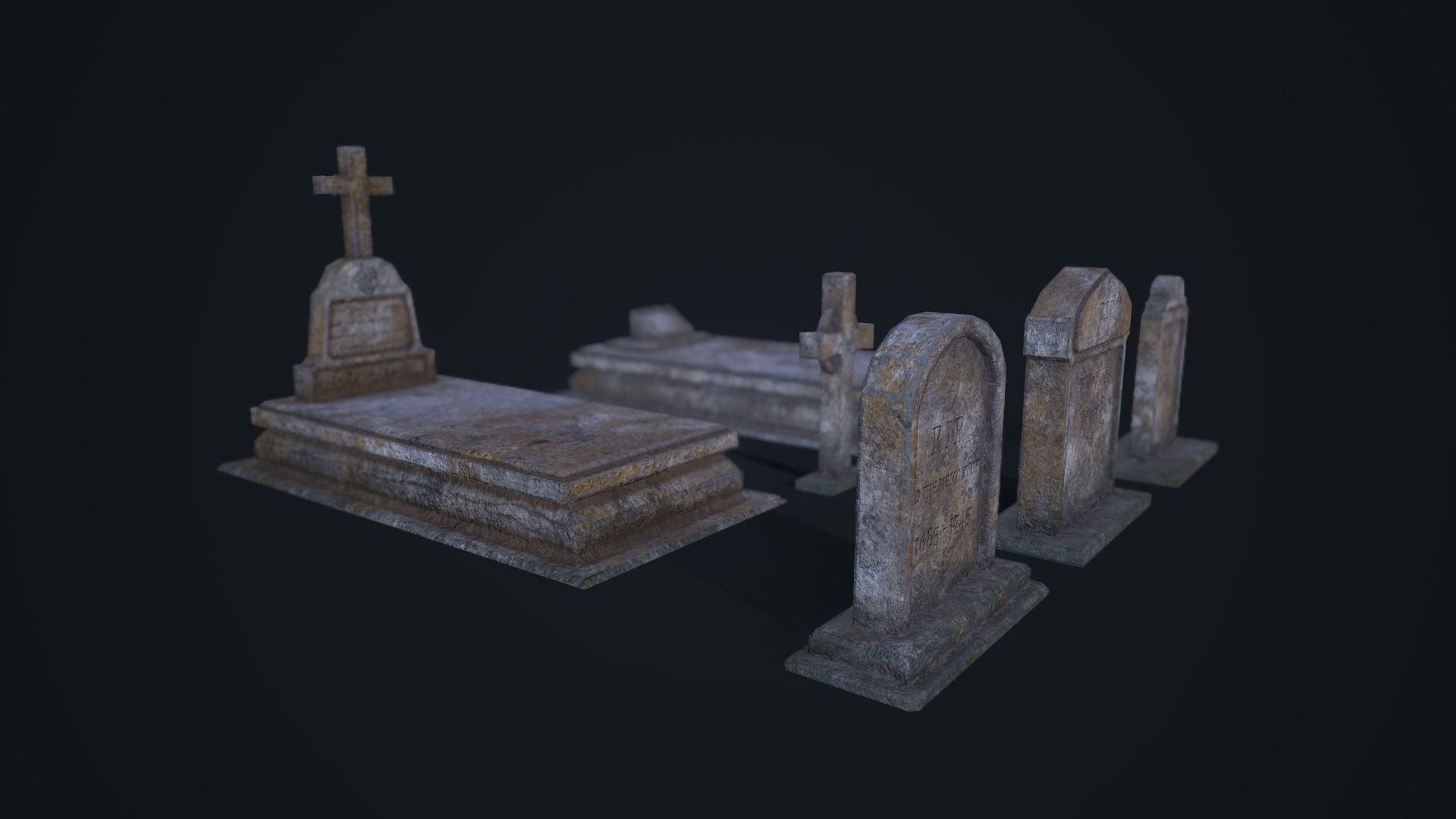 Gravestone Collection with cross _14