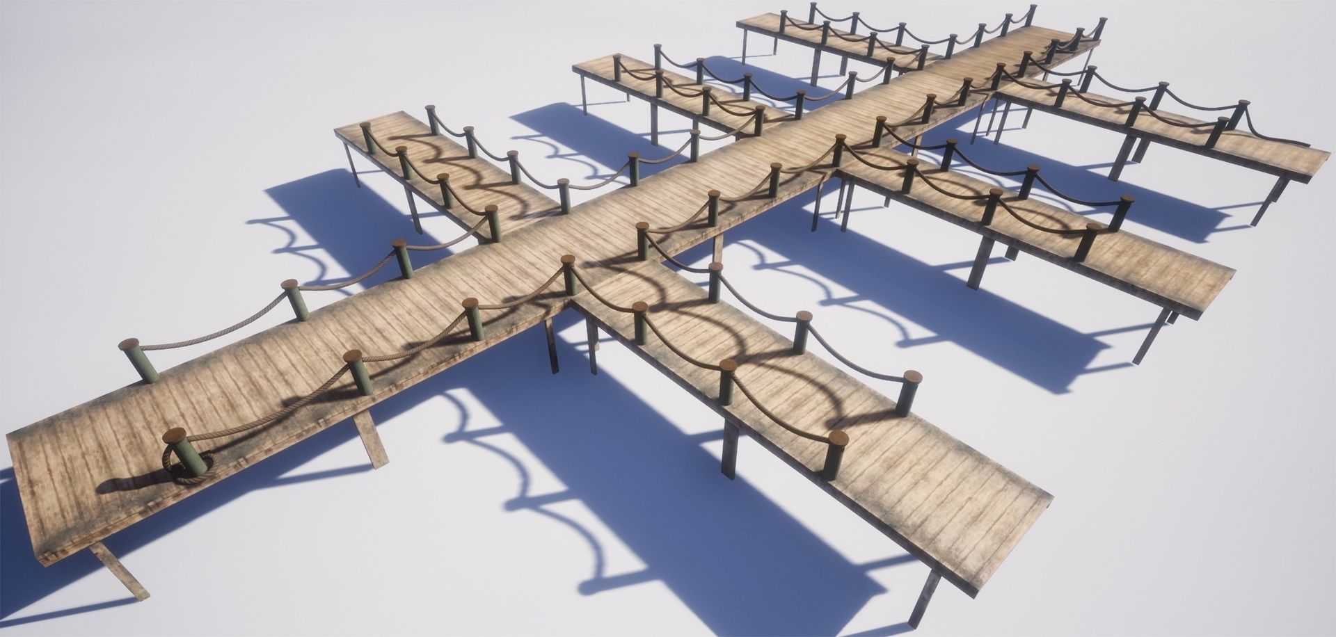 wooden pier - Game Ready - AR VR Low-poly 3D model_1
