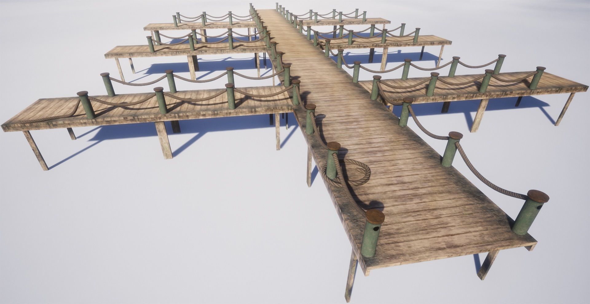 wooden pier - Game Ready - AR VR Low-poly 3D model_4