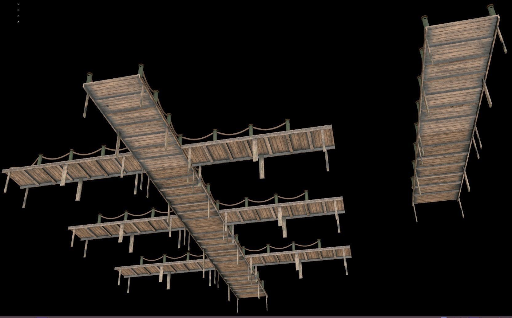 wooden pier - Game Ready - AR VR Low-poly 3D model_14