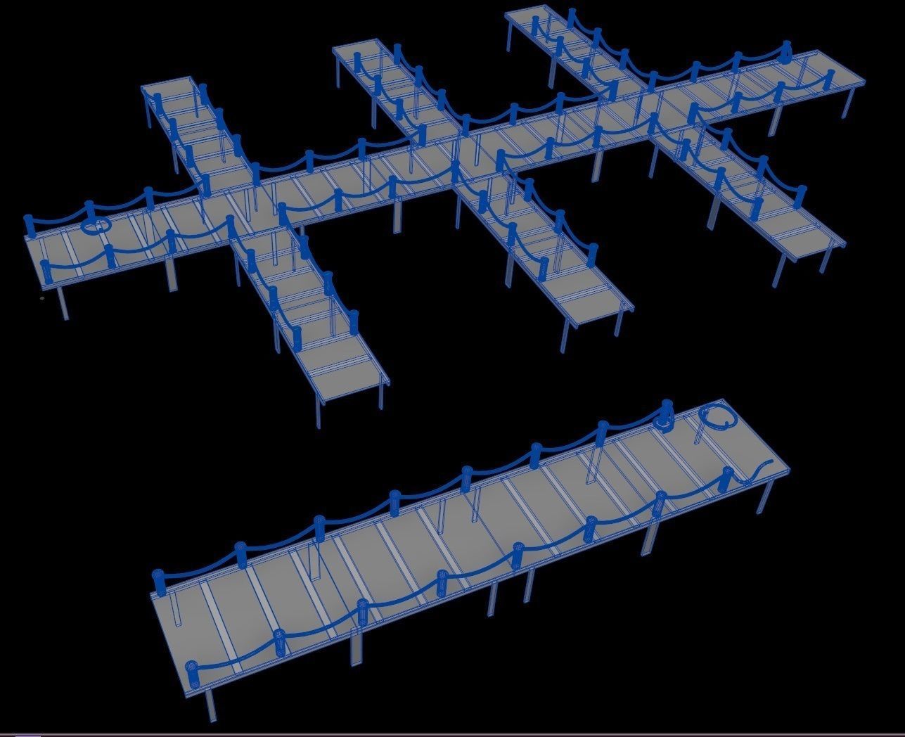 wooden pier - Game Ready - AR VR Low-poly 3D model_9