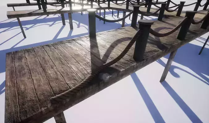 wooden pier - Game Ready - AR VR Low-poly 3D model