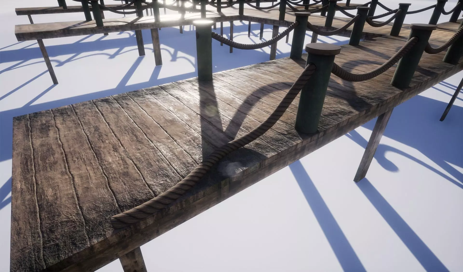 wooden pier - Game Ready - AR VR Low-poly 3D model_0