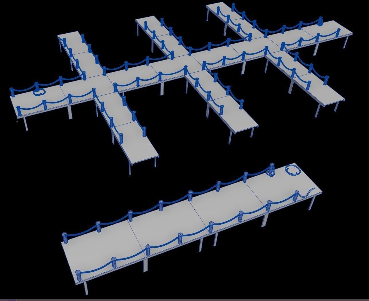 wooden pier - Game Ready - AR VR Low-poly 3D model_10