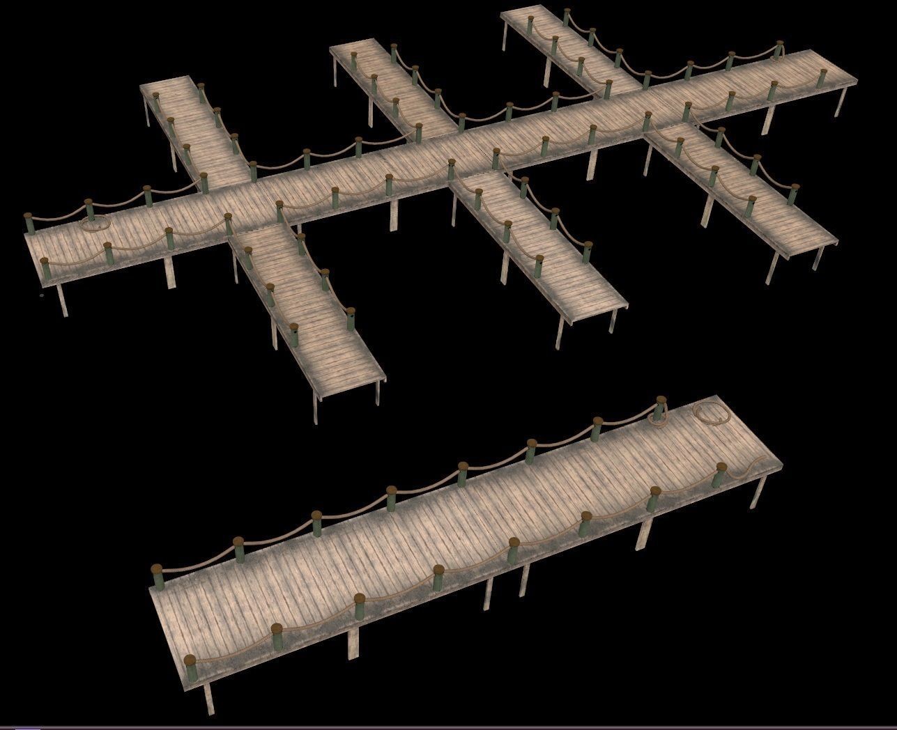 wooden pier - Game Ready - AR VR Low-poly 3D model_8