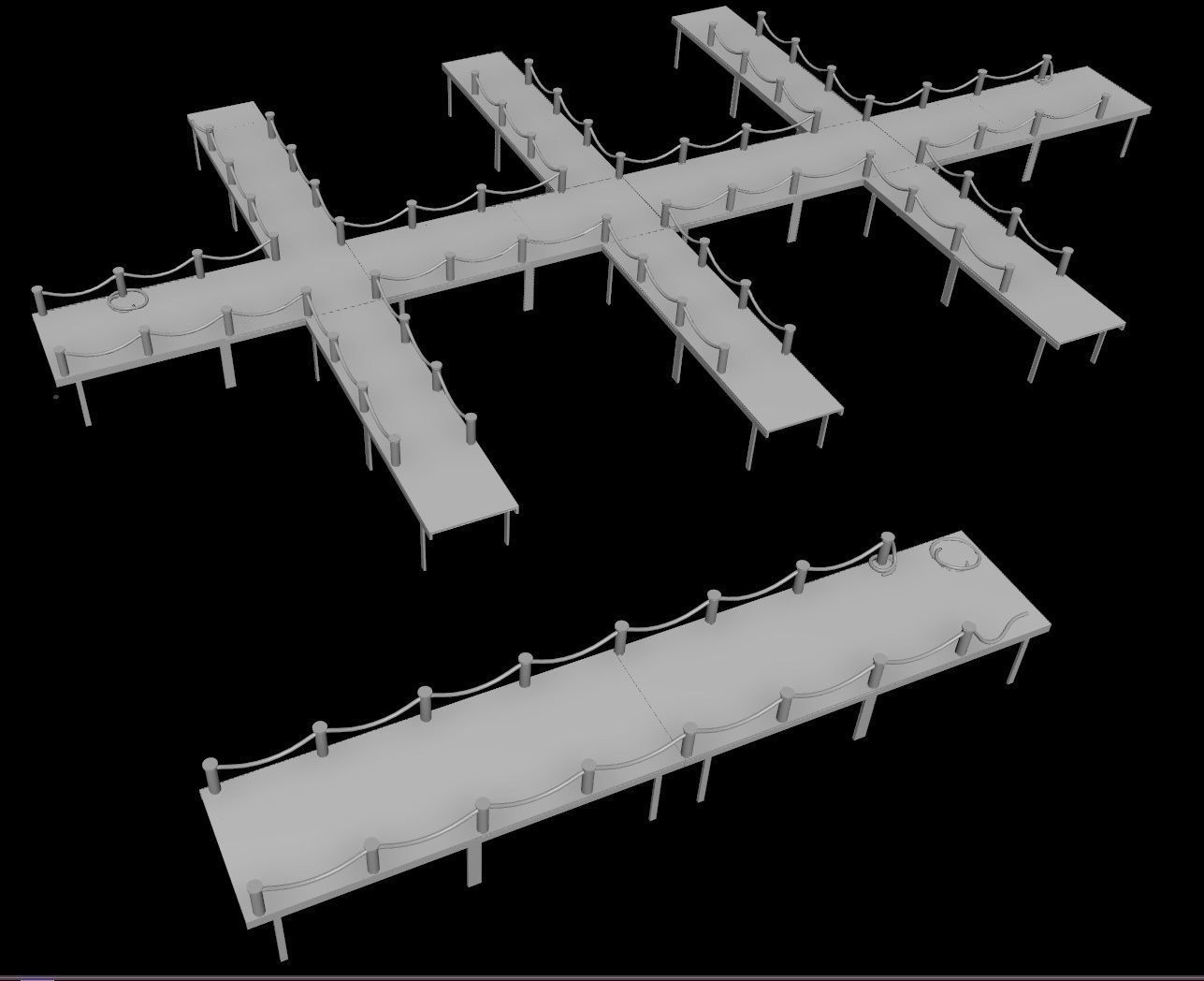 wooden pier - Game Ready - AR VR Low-poly 3D model_7