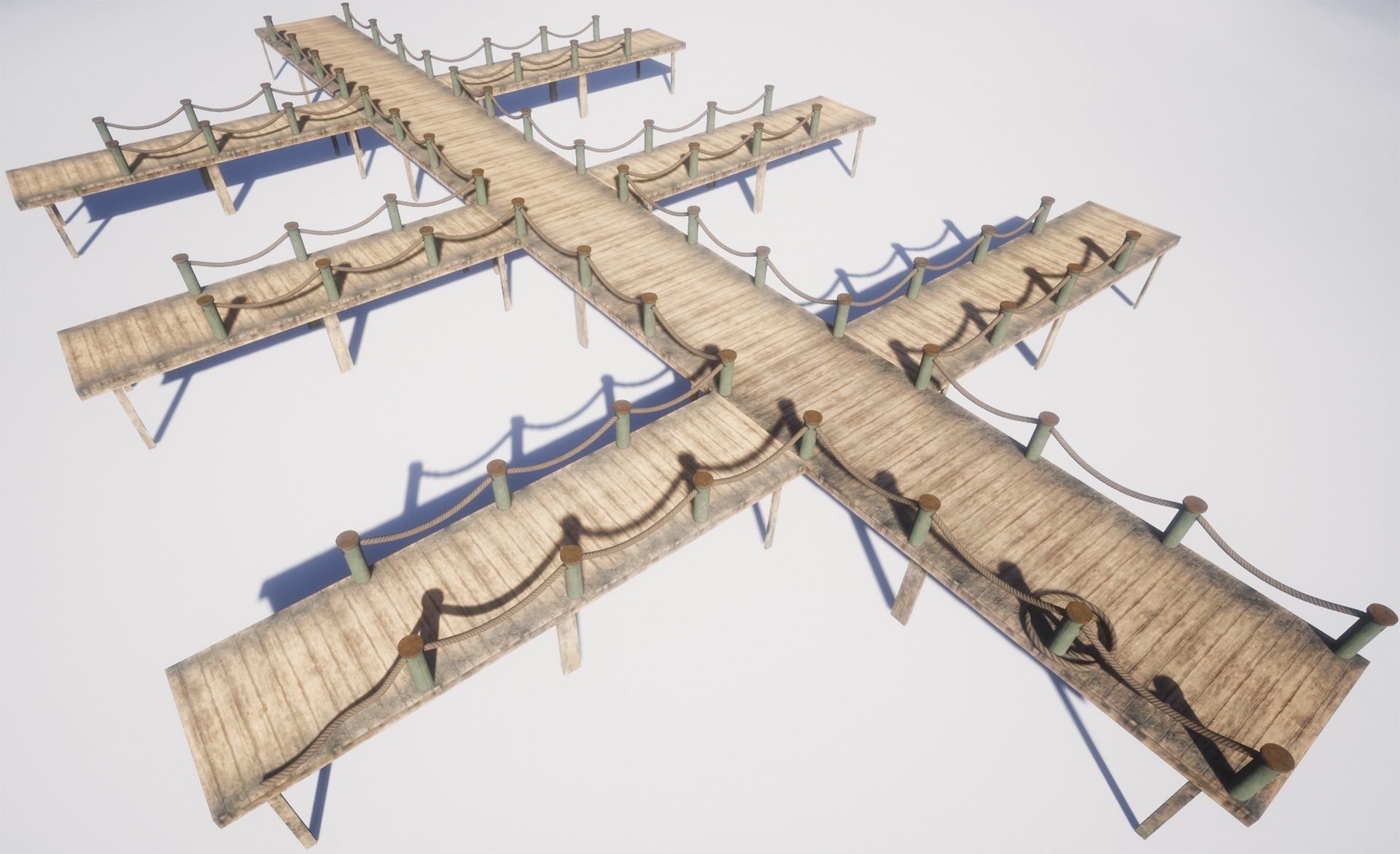 wooden pier - Game Ready - AR VR Low-poly 3D model_5