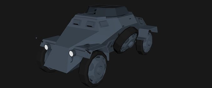 Sd kfz 221 MG-34  LowPoly isometric Low-poly 3D model