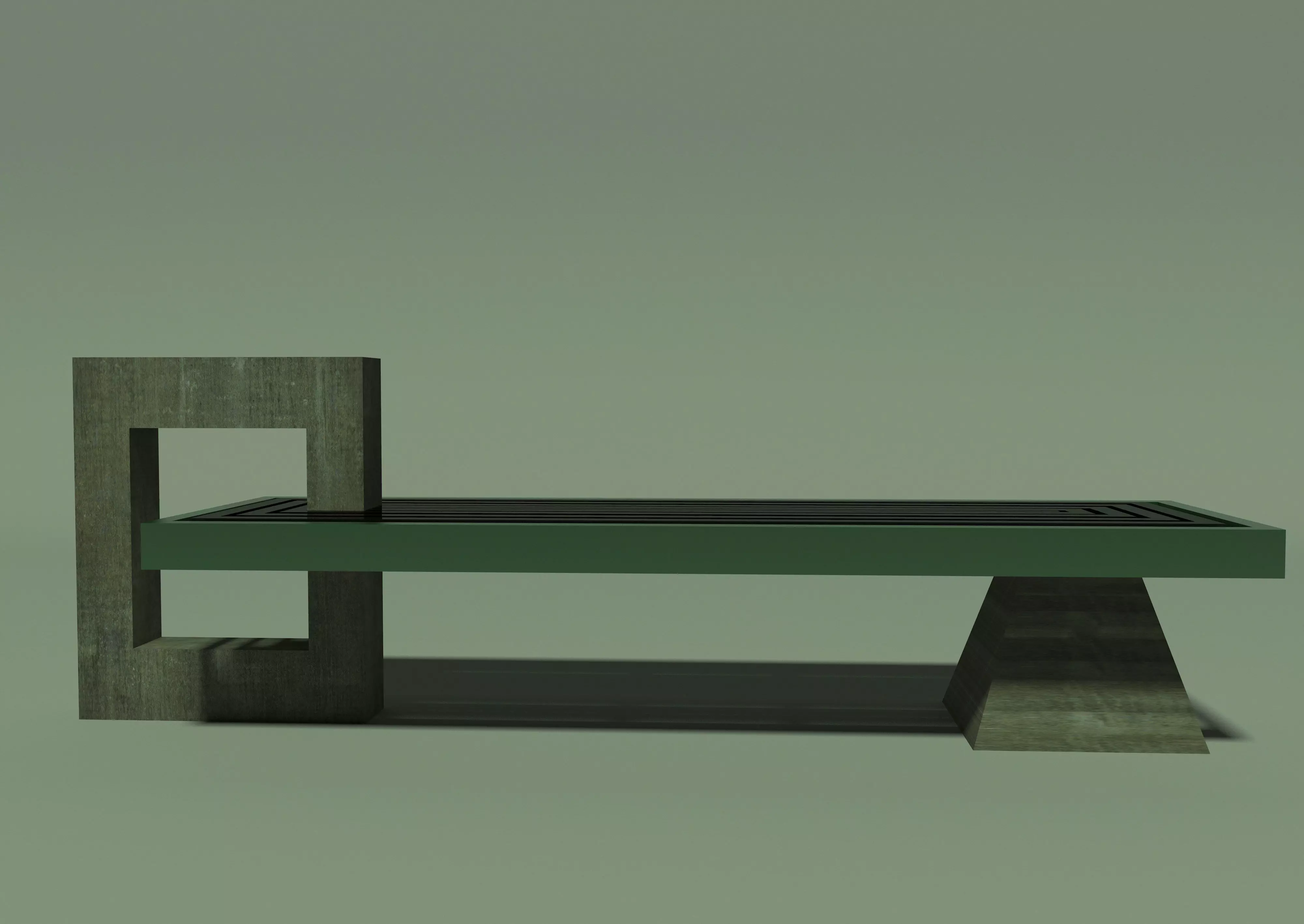 park bench Free low-poly 3D model