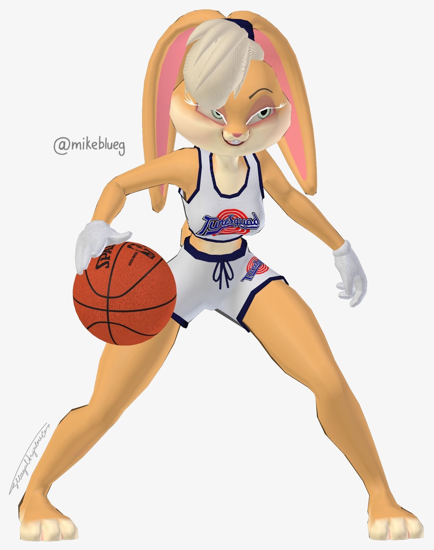 Lola Bunny Rigged  Low-poly 3D model_6