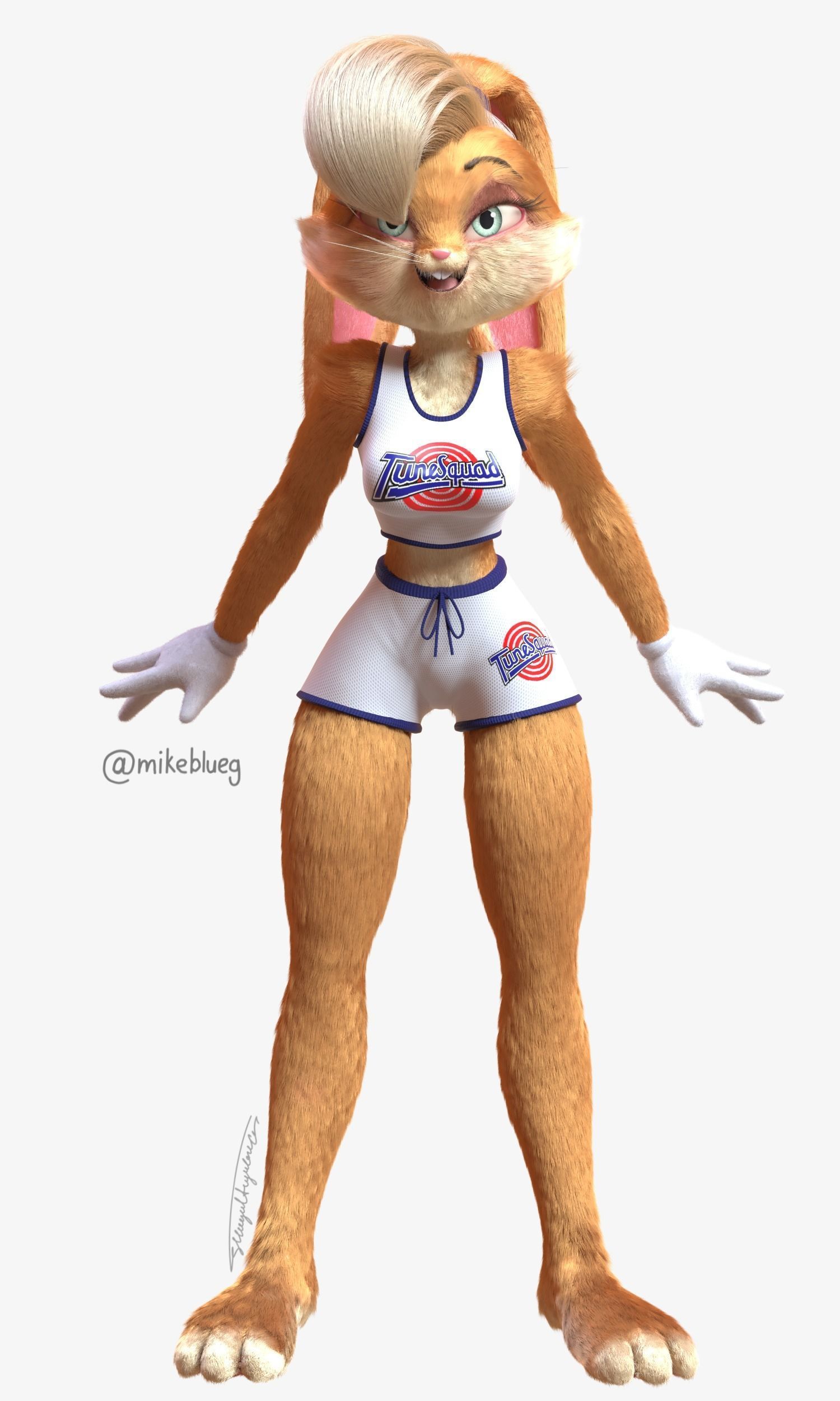 Lola Bunny Rigged  Low-poly 3D model_3