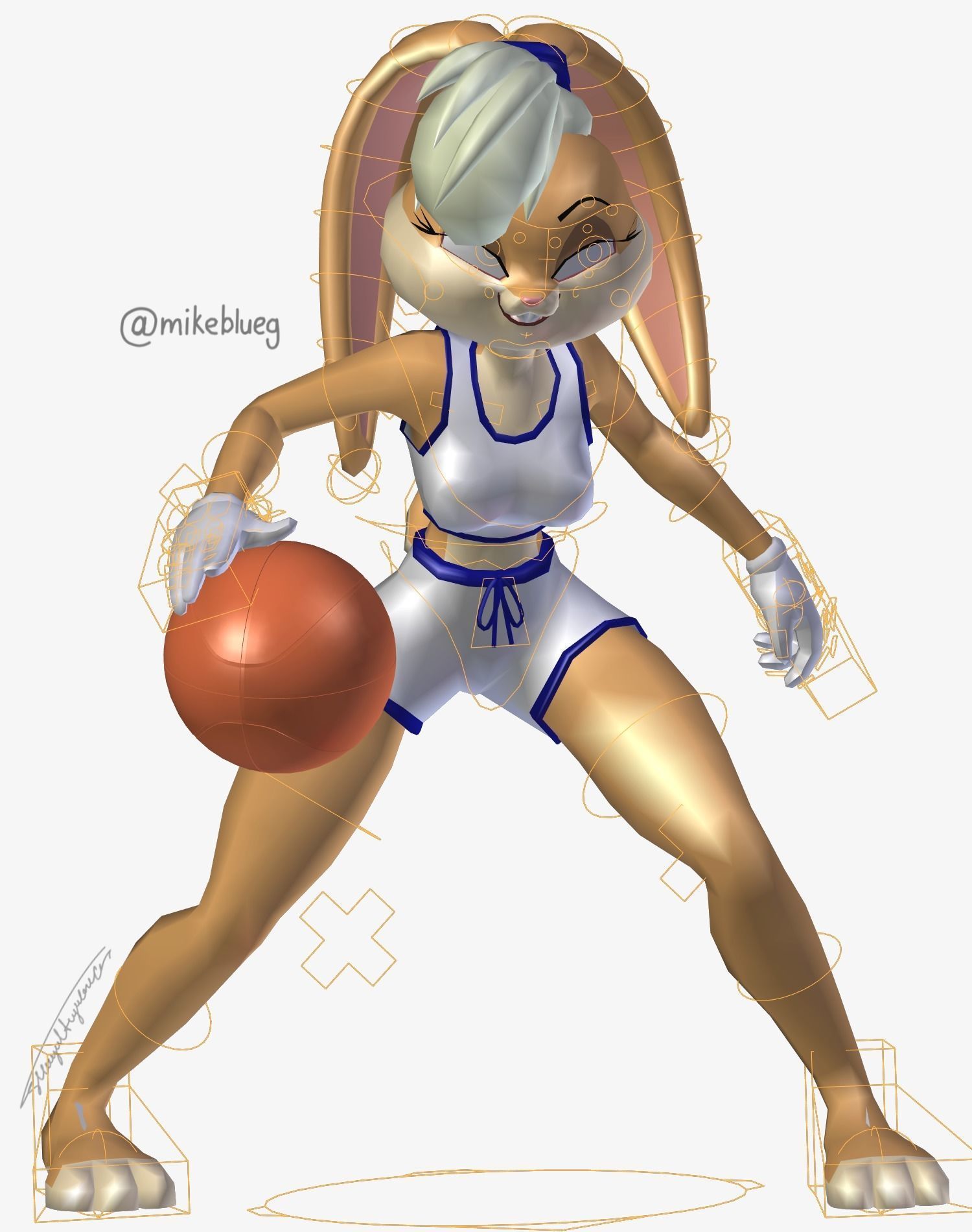 Lola Bunny Rigged  Low-poly 3D model_8