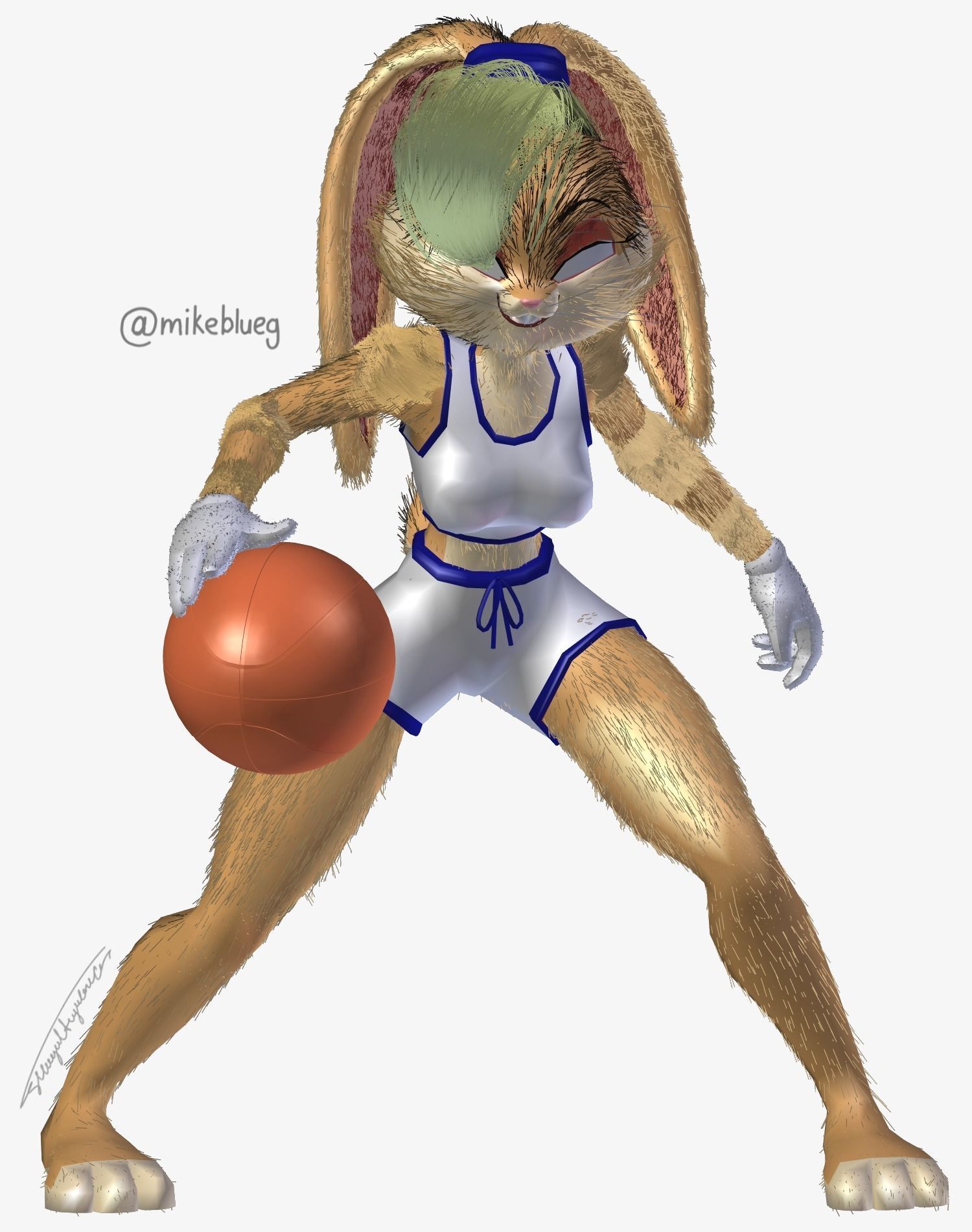 Lola Bunny Rigged  Low-poly 3D model_9