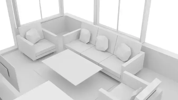 House Flat Floor Plan Non texture Version