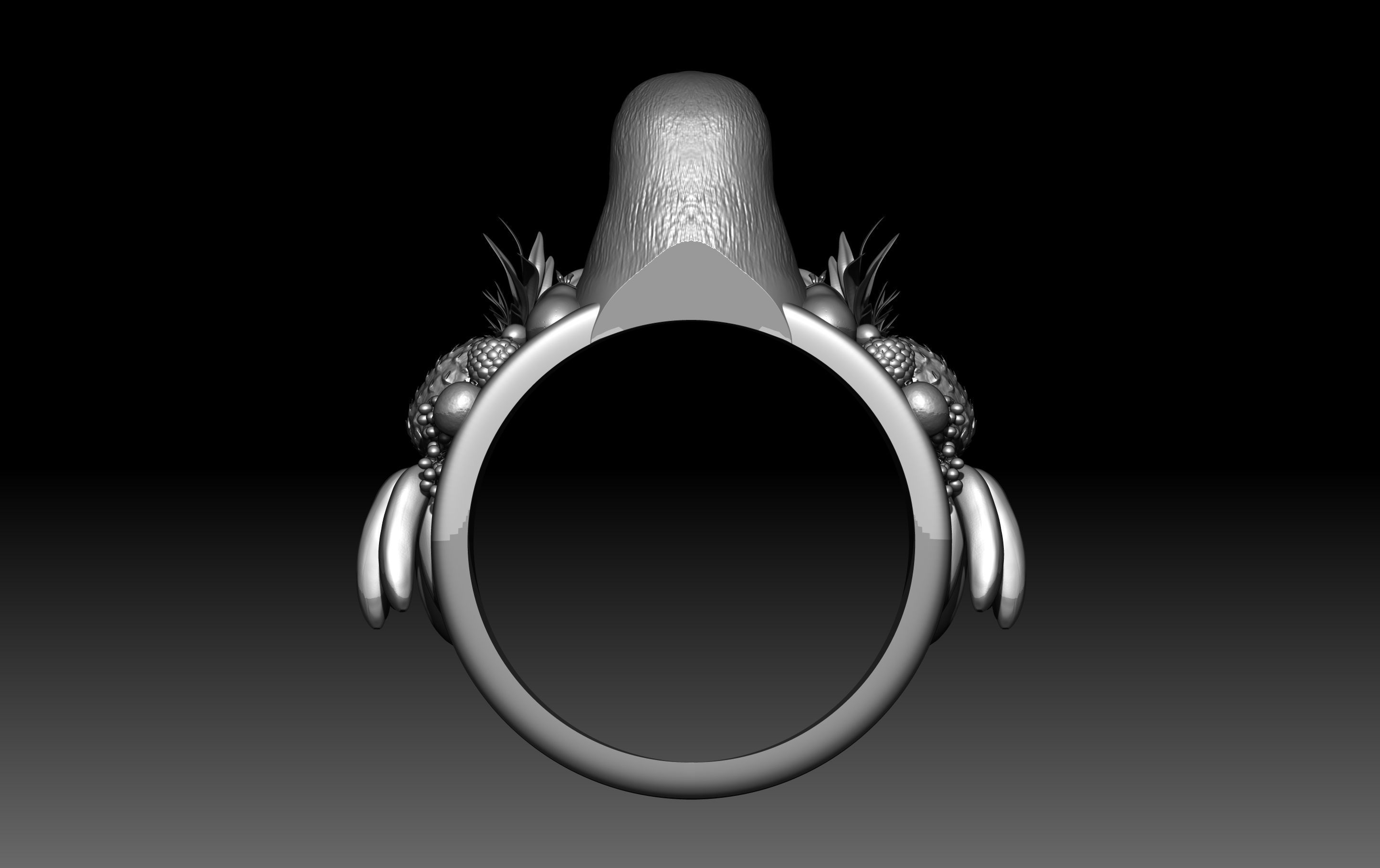 toucan ring 3D print model_3
