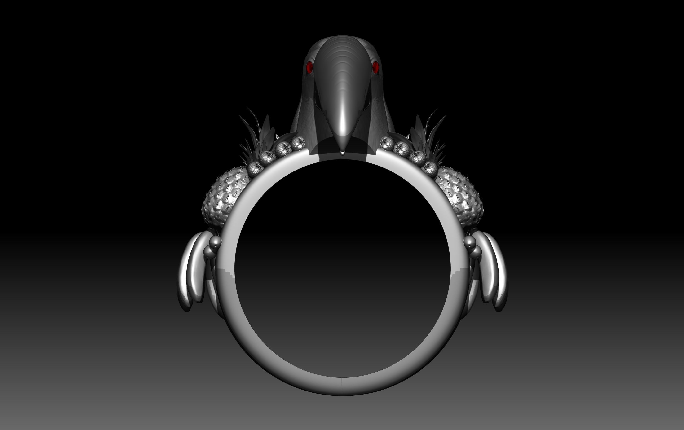 toucan ring 3D print model_2