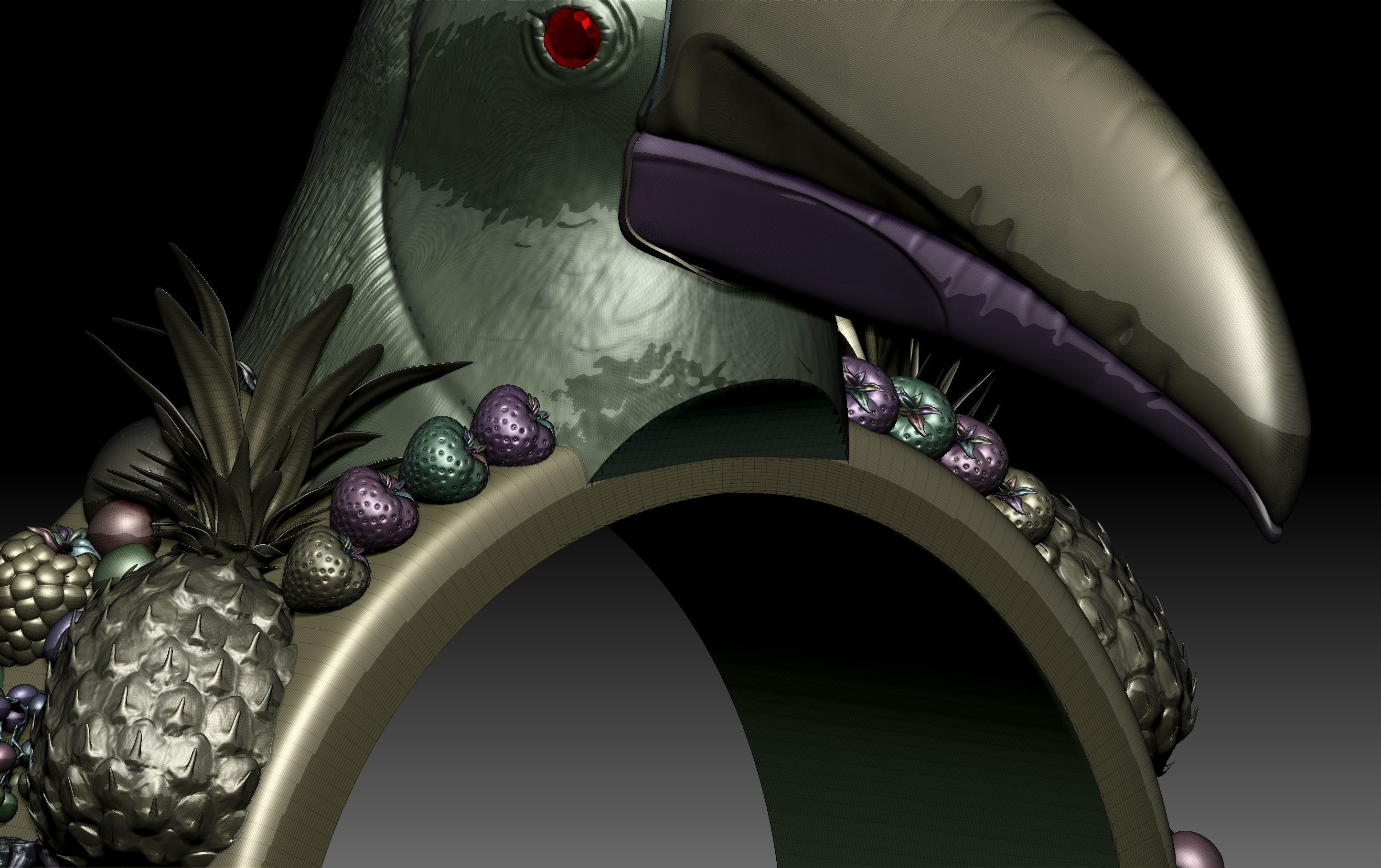 toucan ring 3D print model_6