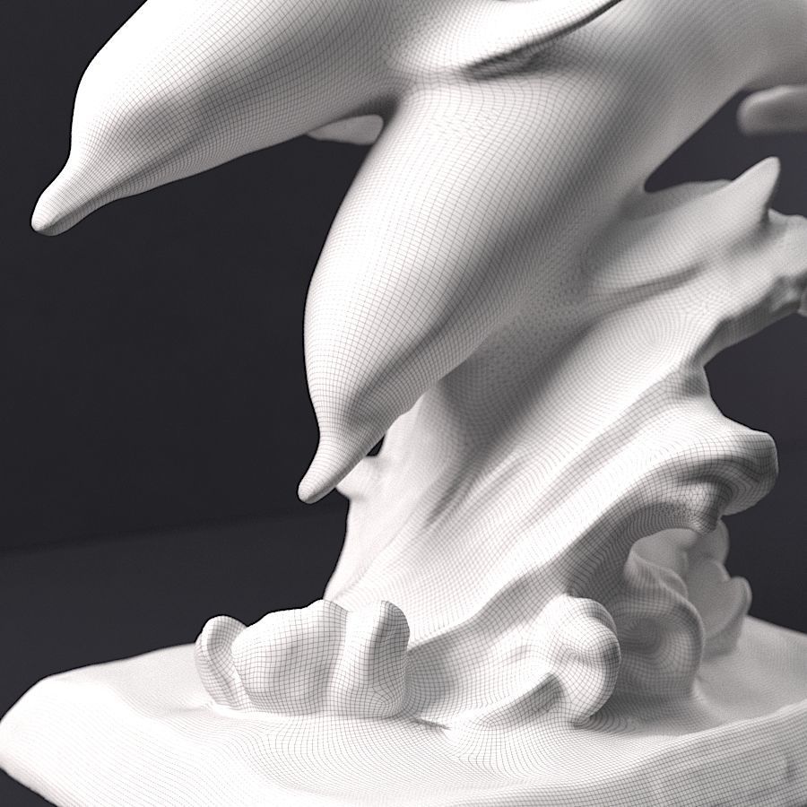 Dolphin Sculpture 3D print model_3