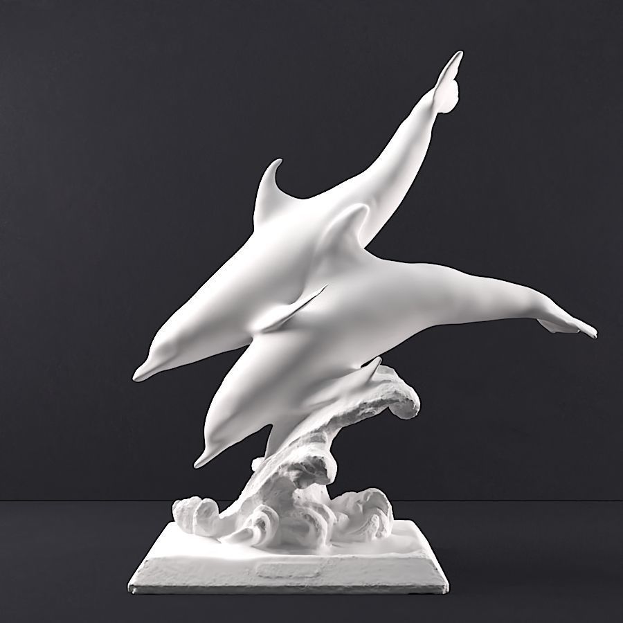 Dolphin Sculpture 3D print model_4
