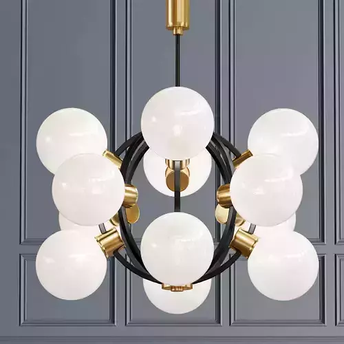 Atomic white glass Sputnik Chandelier