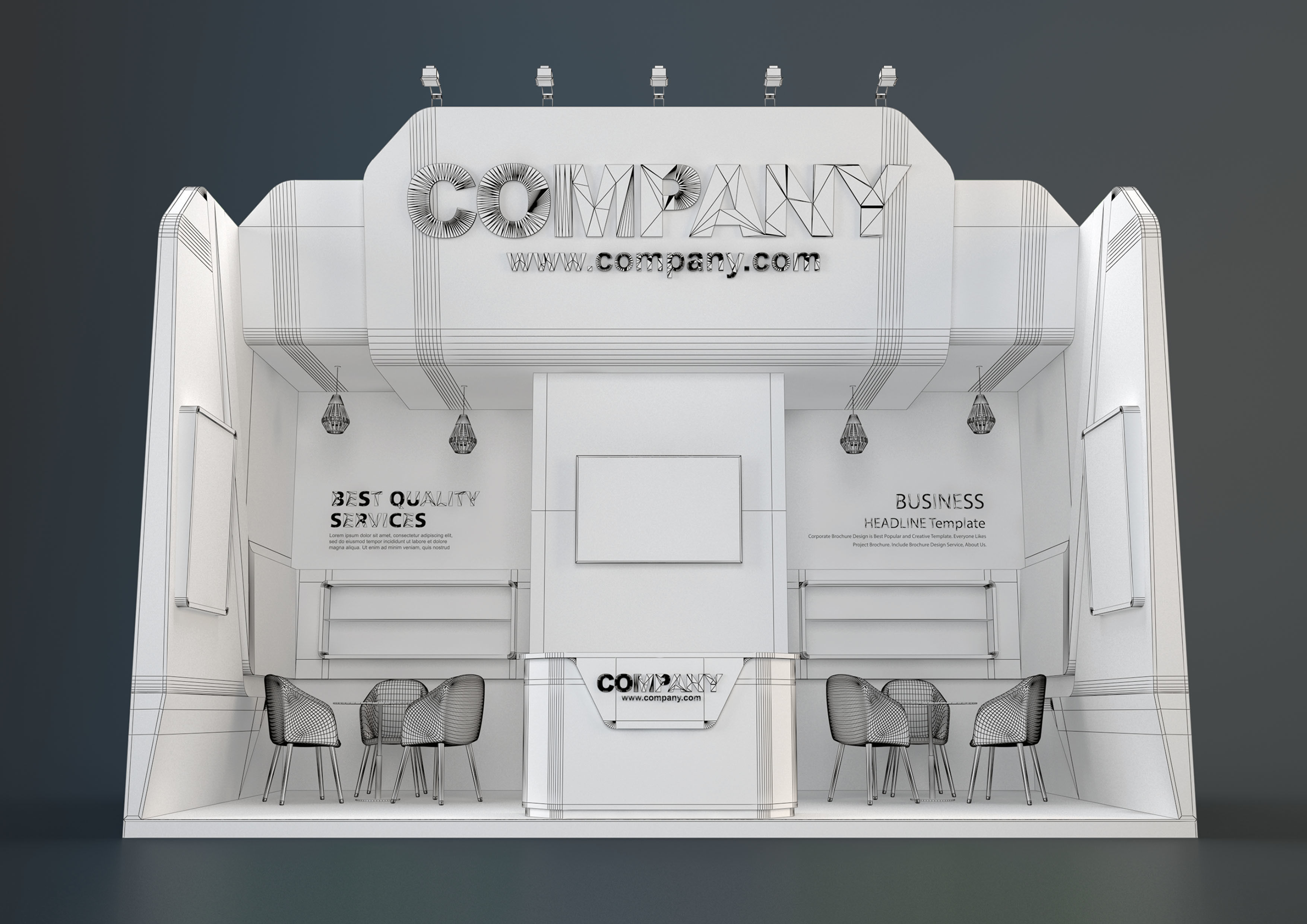 EXHIBITION STAND CLB 18 sqm 3D model_3