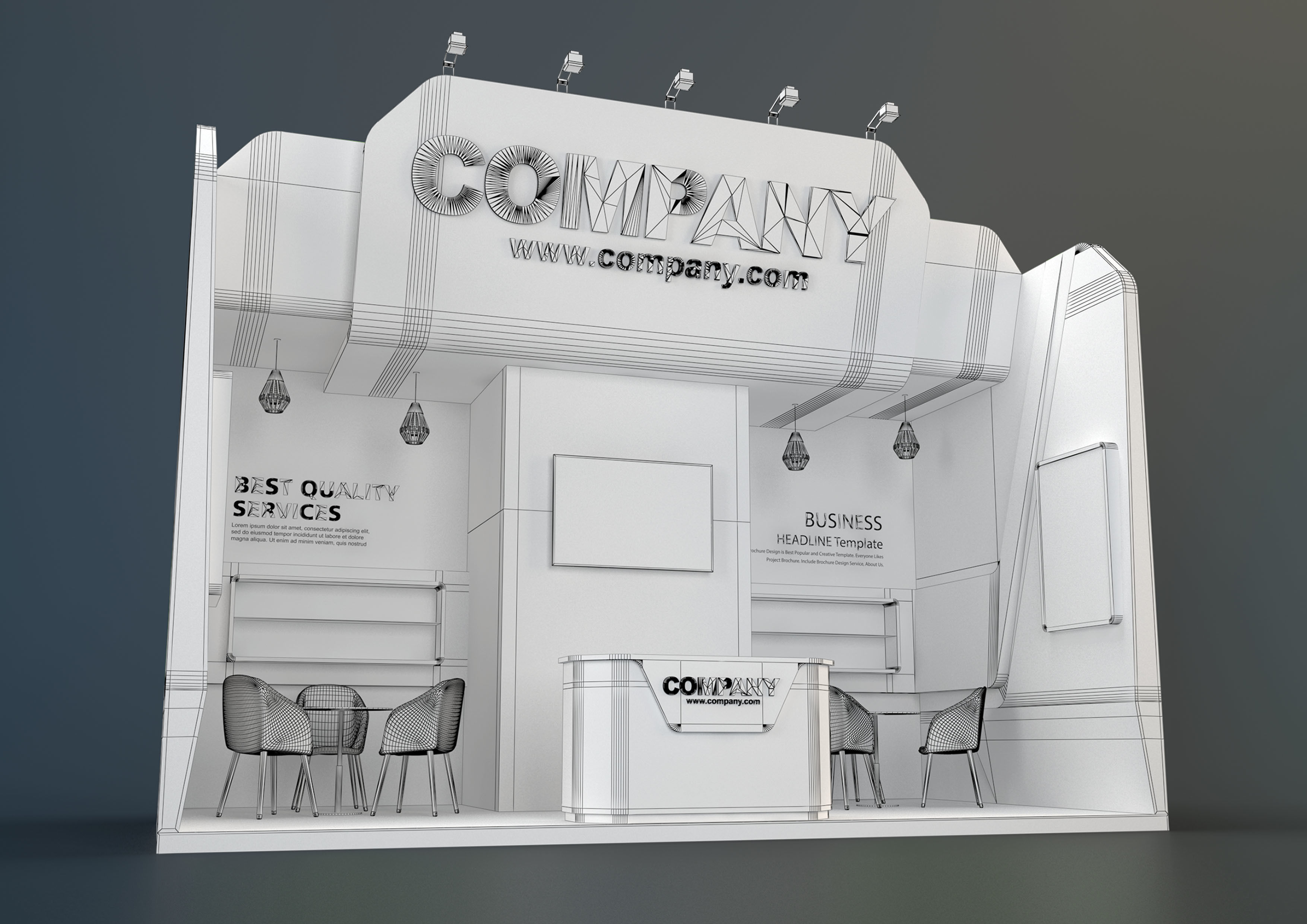 EXHIBITION STAND CLB 18 sqm 3D model_5