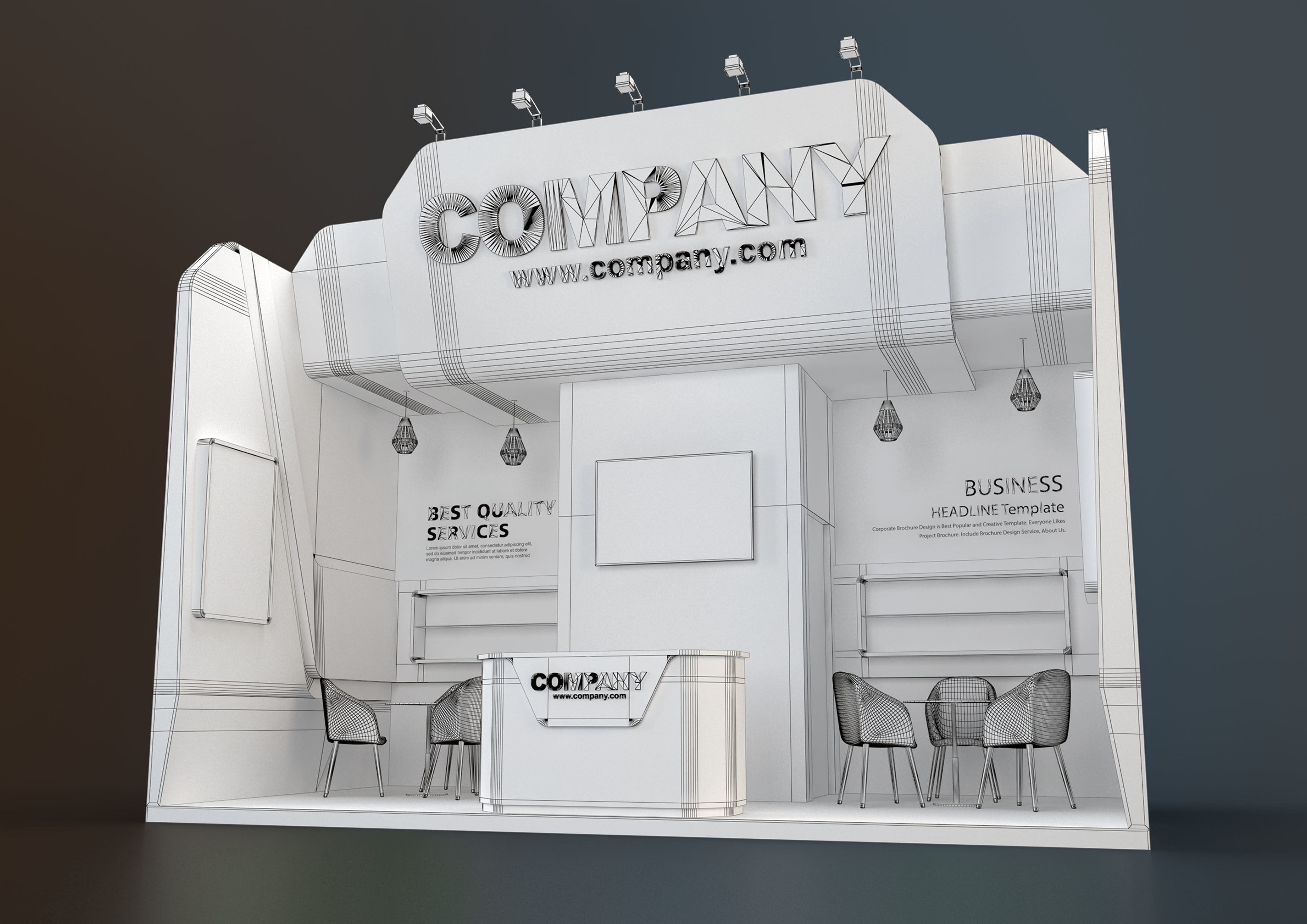 EXHIBITION STAND CLB 18 sqm 3D model_4