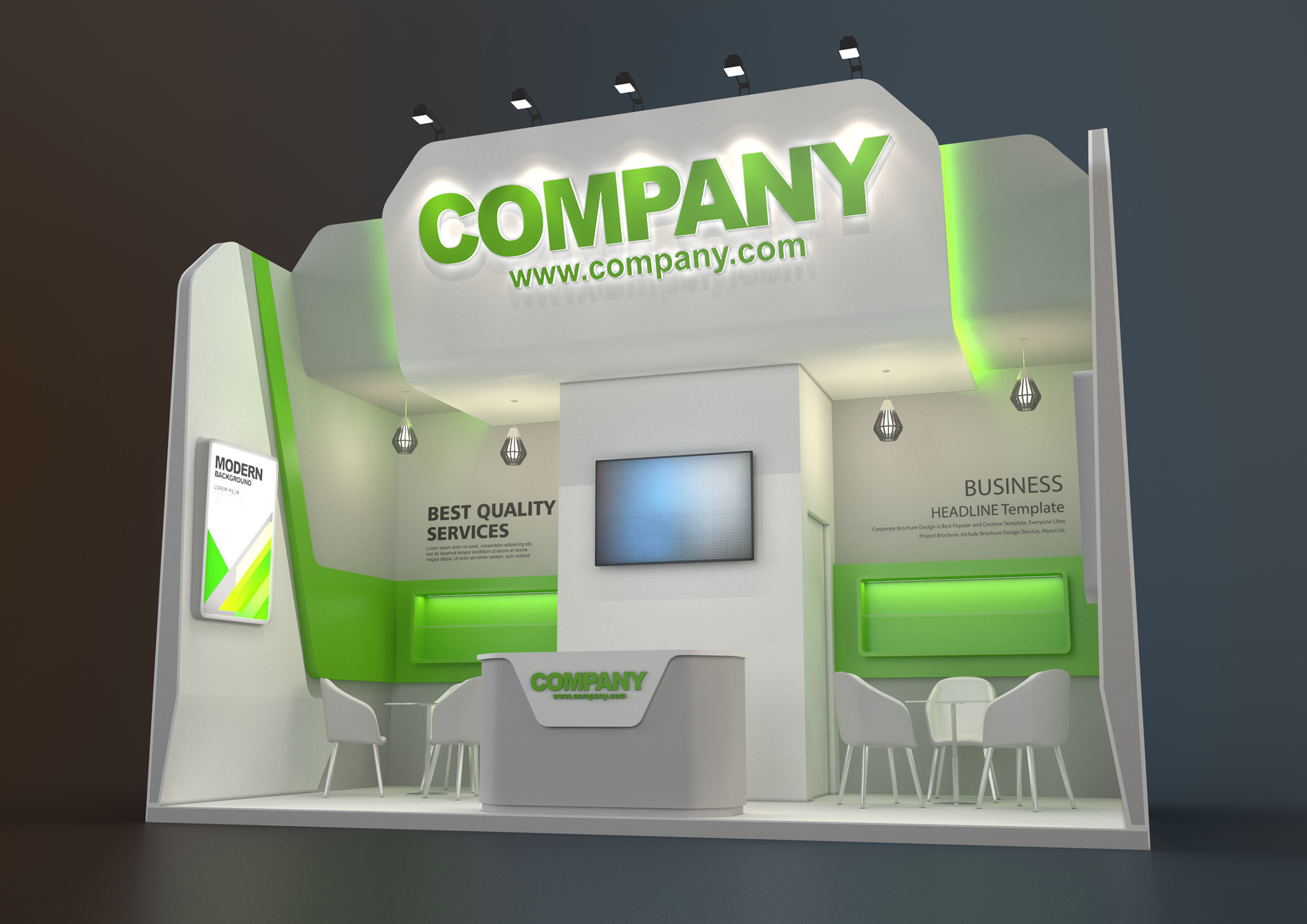 EXHIBITION STAND CLB 18 sqm 3D model_1