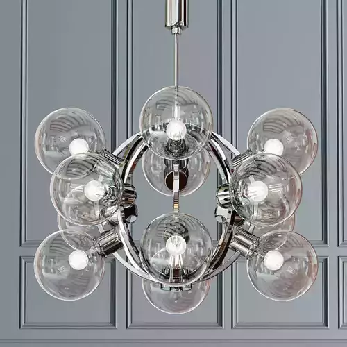 Atomic chrome Glass Sputnik Chandelier