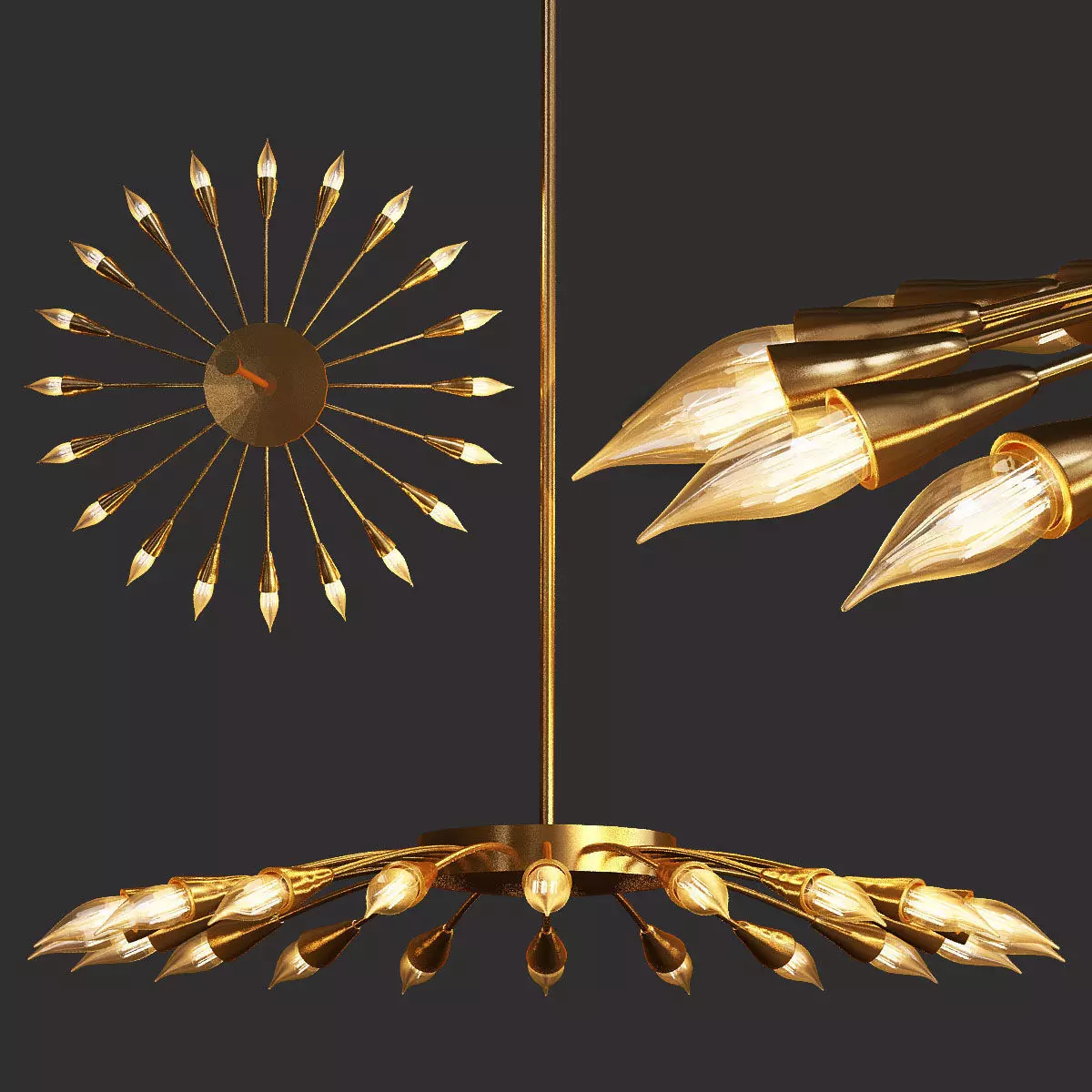 Sputnik Chandelier 3D model_0