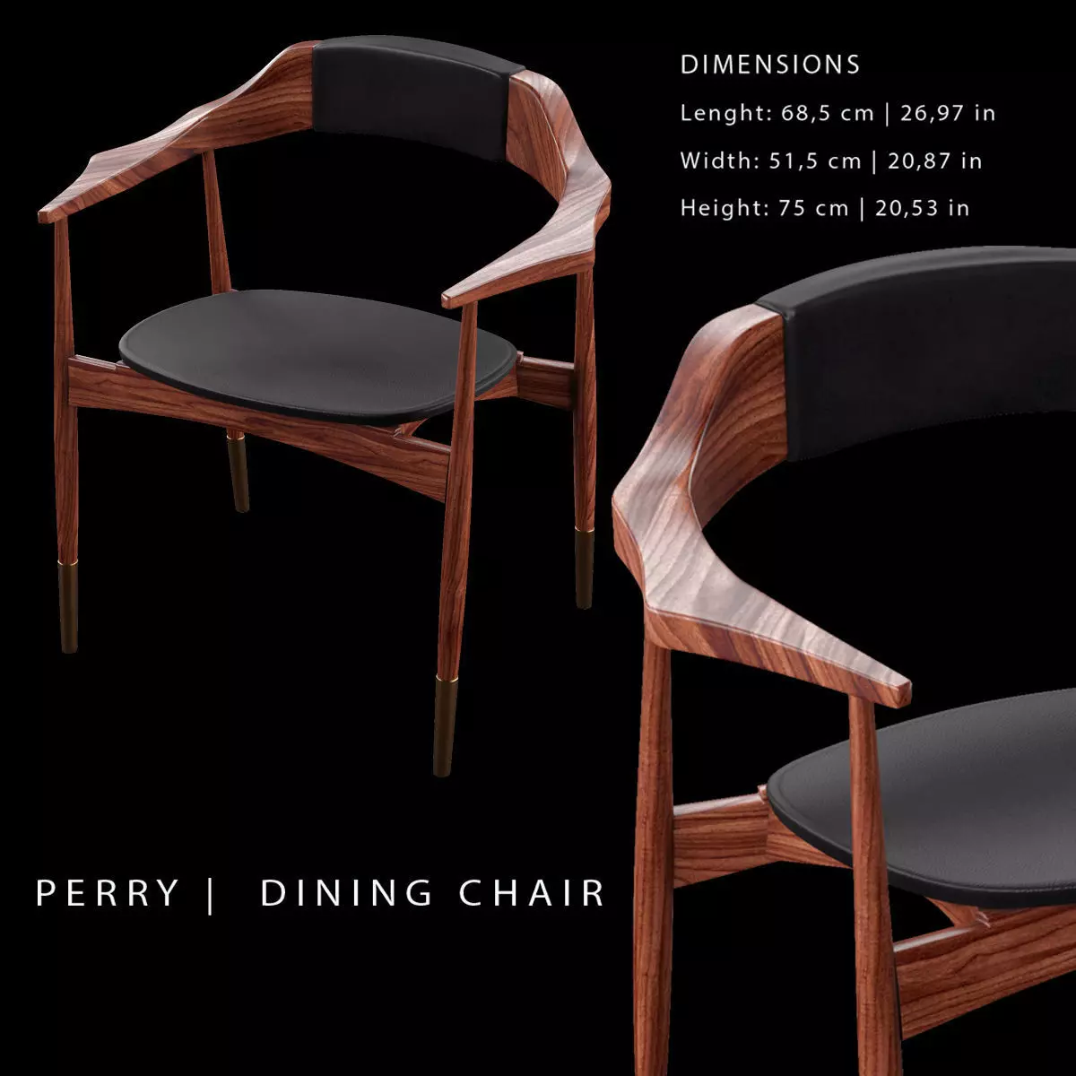 Perry Dining Chair 3D model