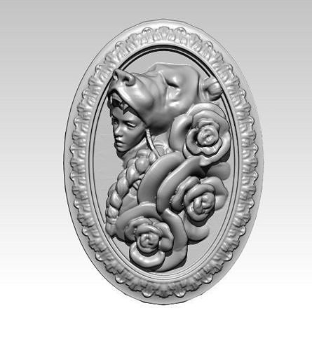 Girl pendant Bear Rose Jewel Jewelry printable model 3D print model