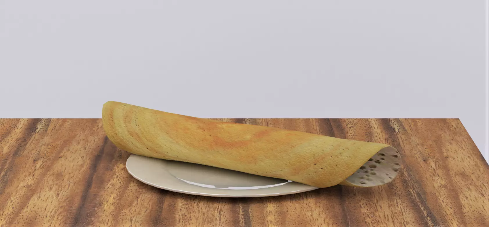 Indian Dosa Low-poly 3D model_0