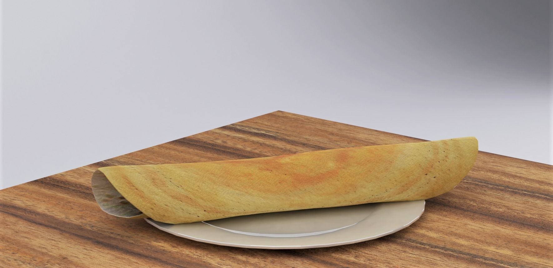 Indian Dosa Low-poly 3D model_1