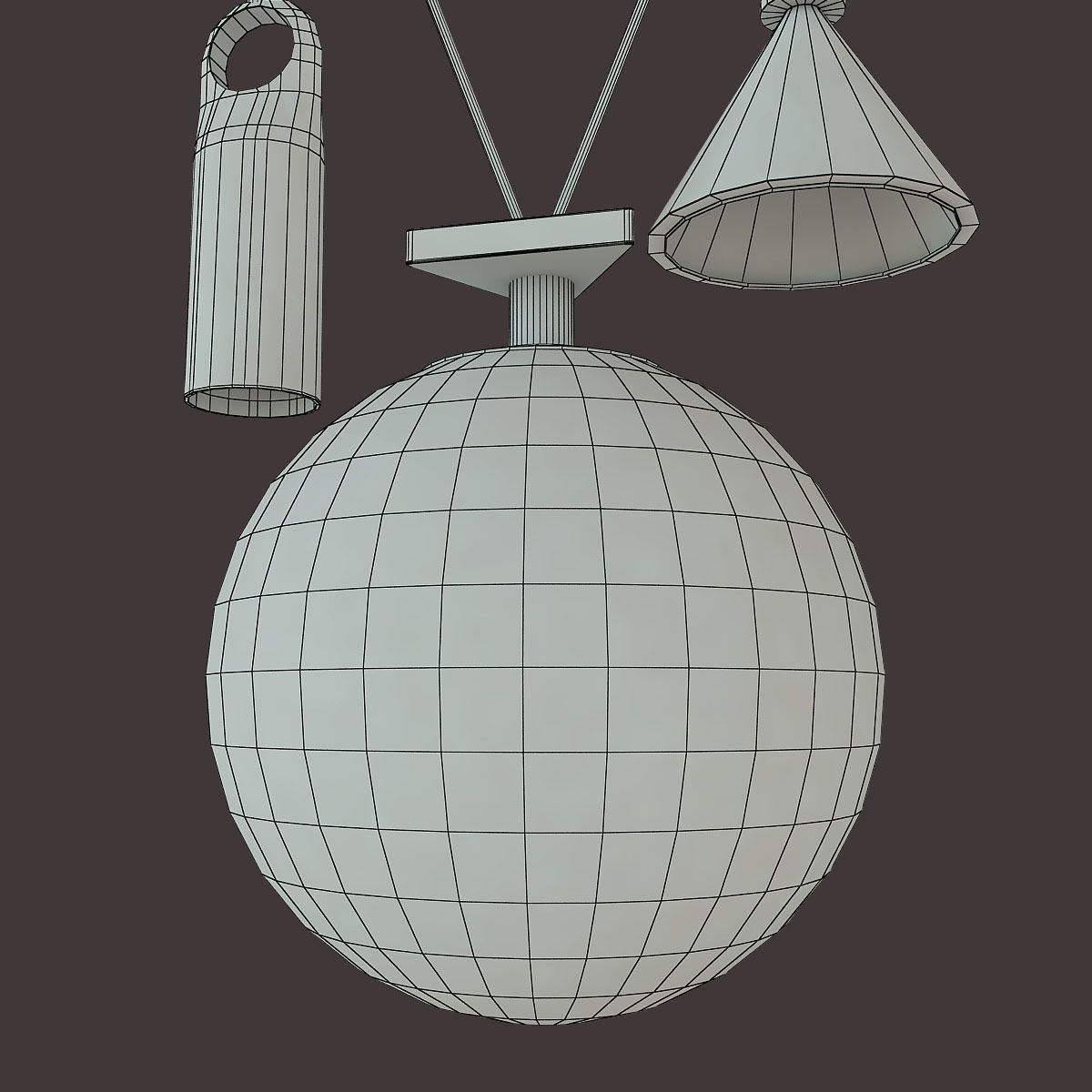 Shape Up 3 Piece chandelier 3D model_4