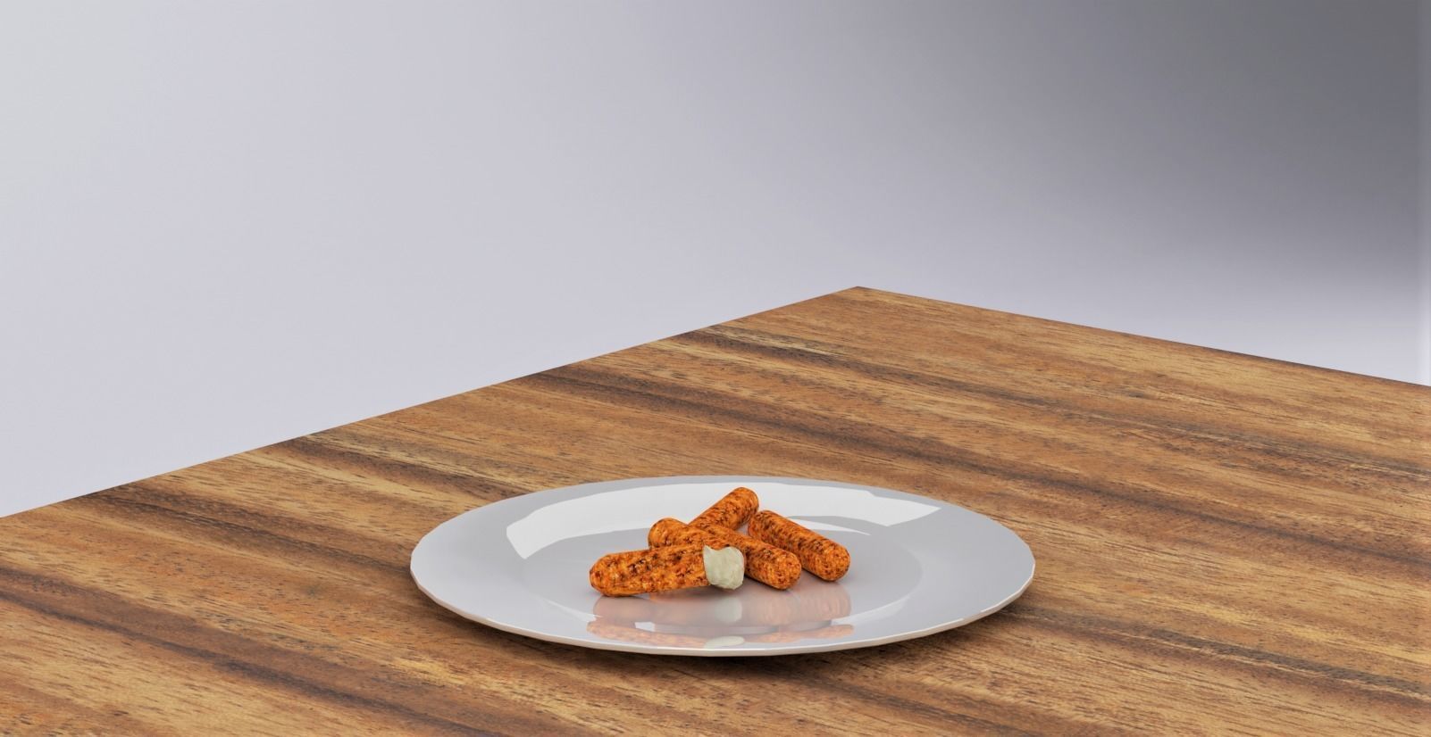 Fried Mozzarella Low-poly 3D model_1