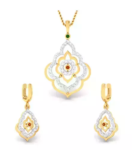 Women pendant-earrings set 3dm mgx render detail 3D print model